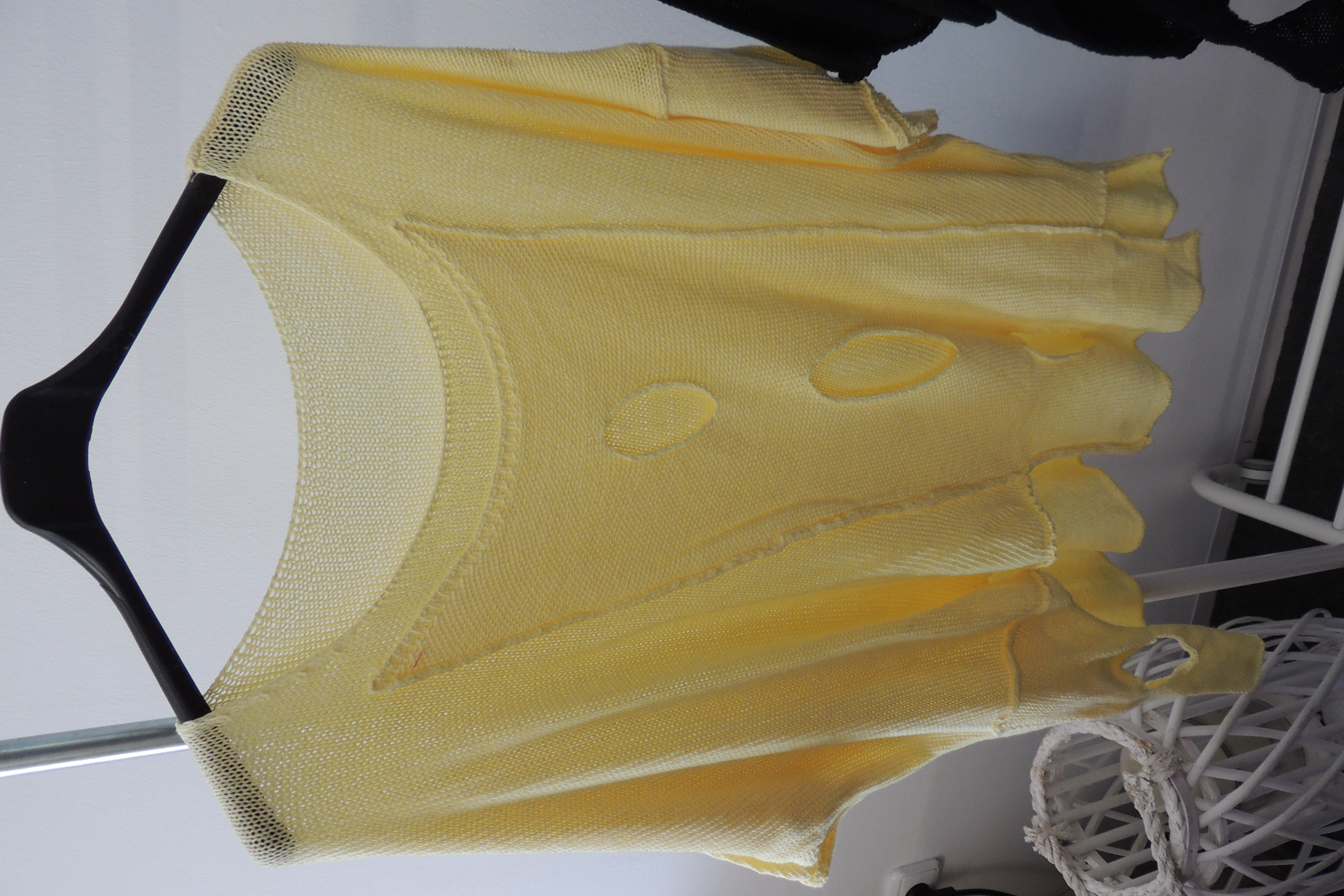 Pullover Hängerchen Überwurf Strick Häkel Lochi cut out Made in Italy 44,46,48