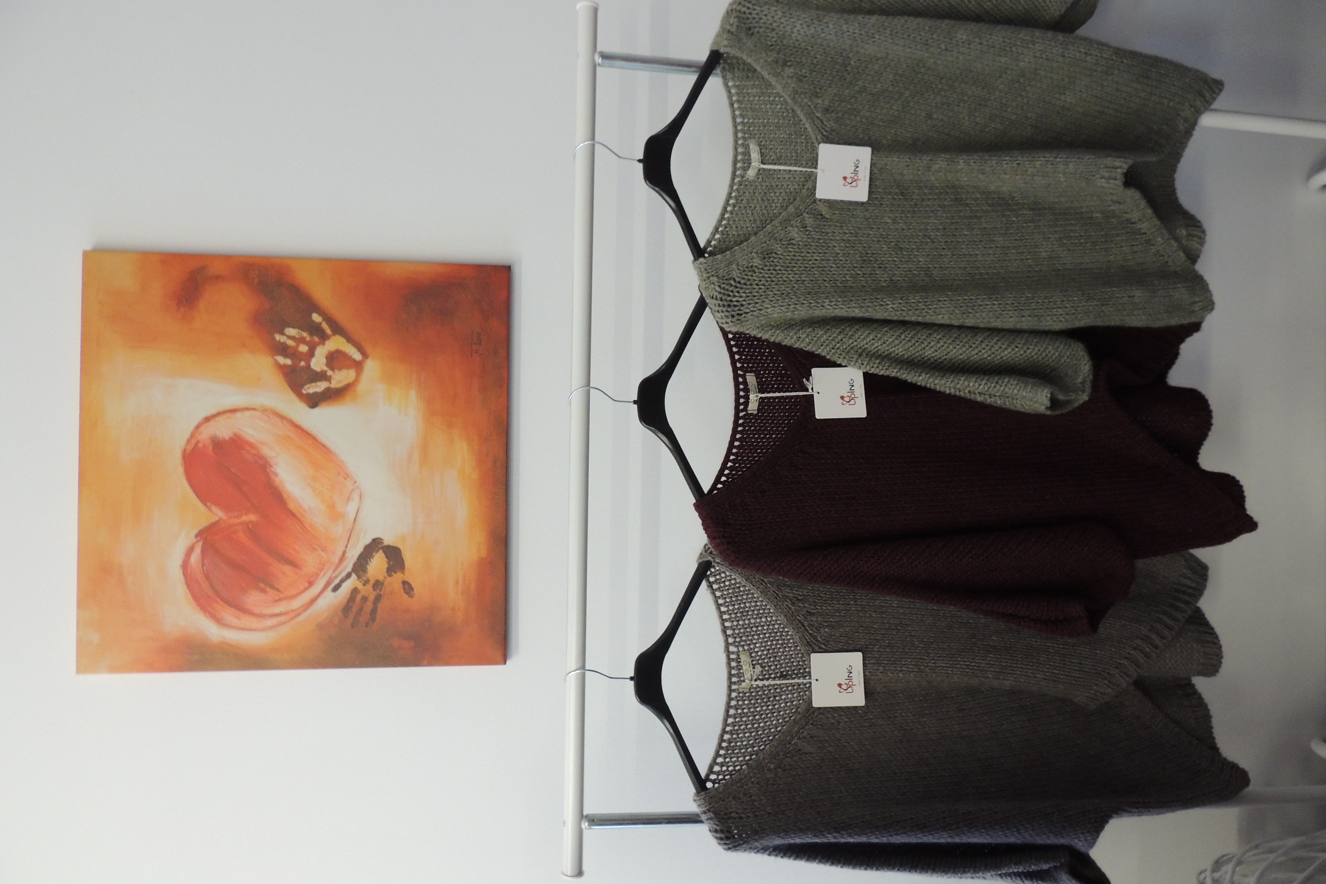 Pullover Hängerchen Häkel Strick Grobstrick Wolle Made Italy 42,44,46