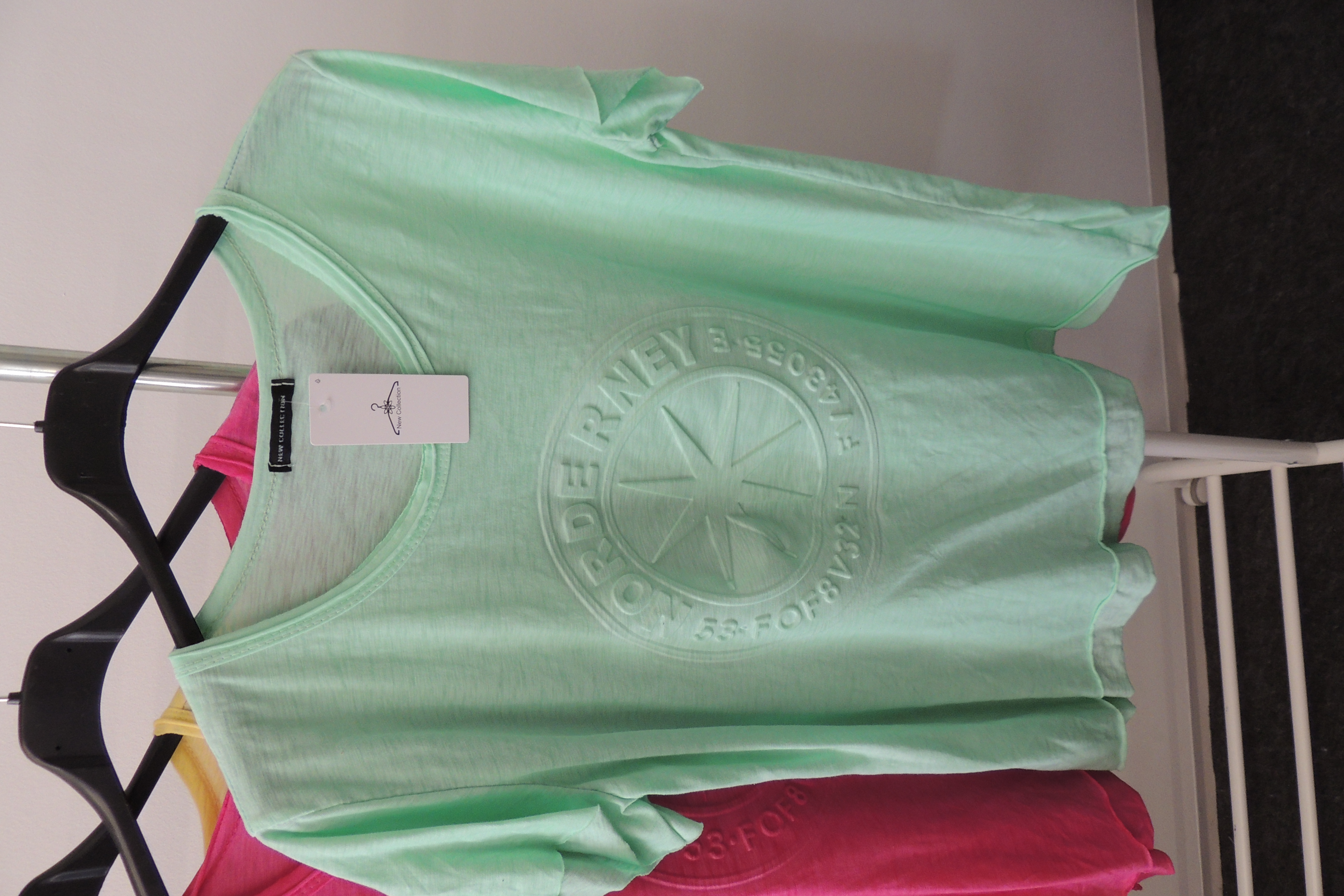 T-Shirt Tunika Hängerchen 3D Druck Norderney Maritim Made in Italy 44,46,kl48