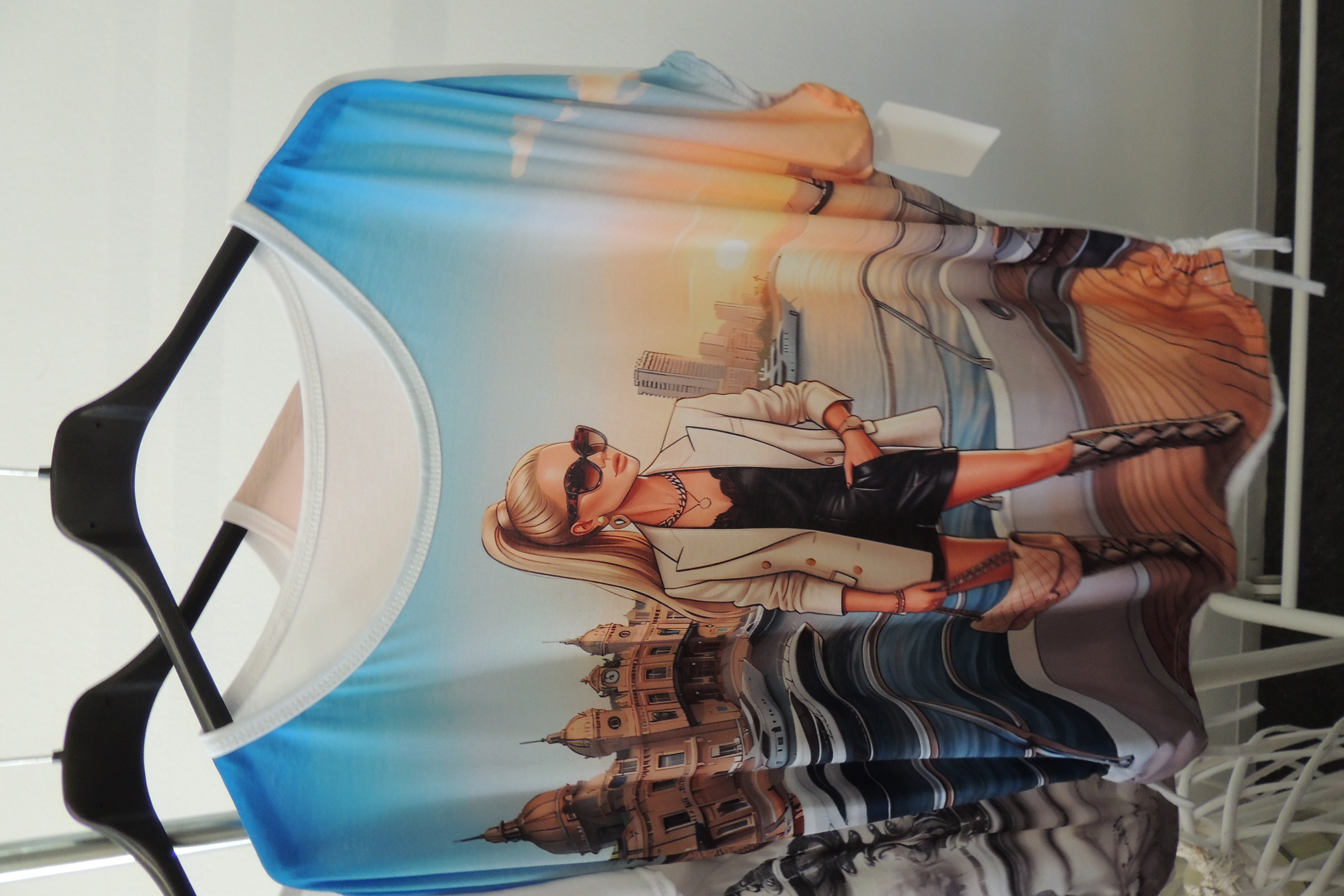 T-Shirt Tunika Hängerchen Motiv Bild Print Made Italy Spruch 44,46, kl48