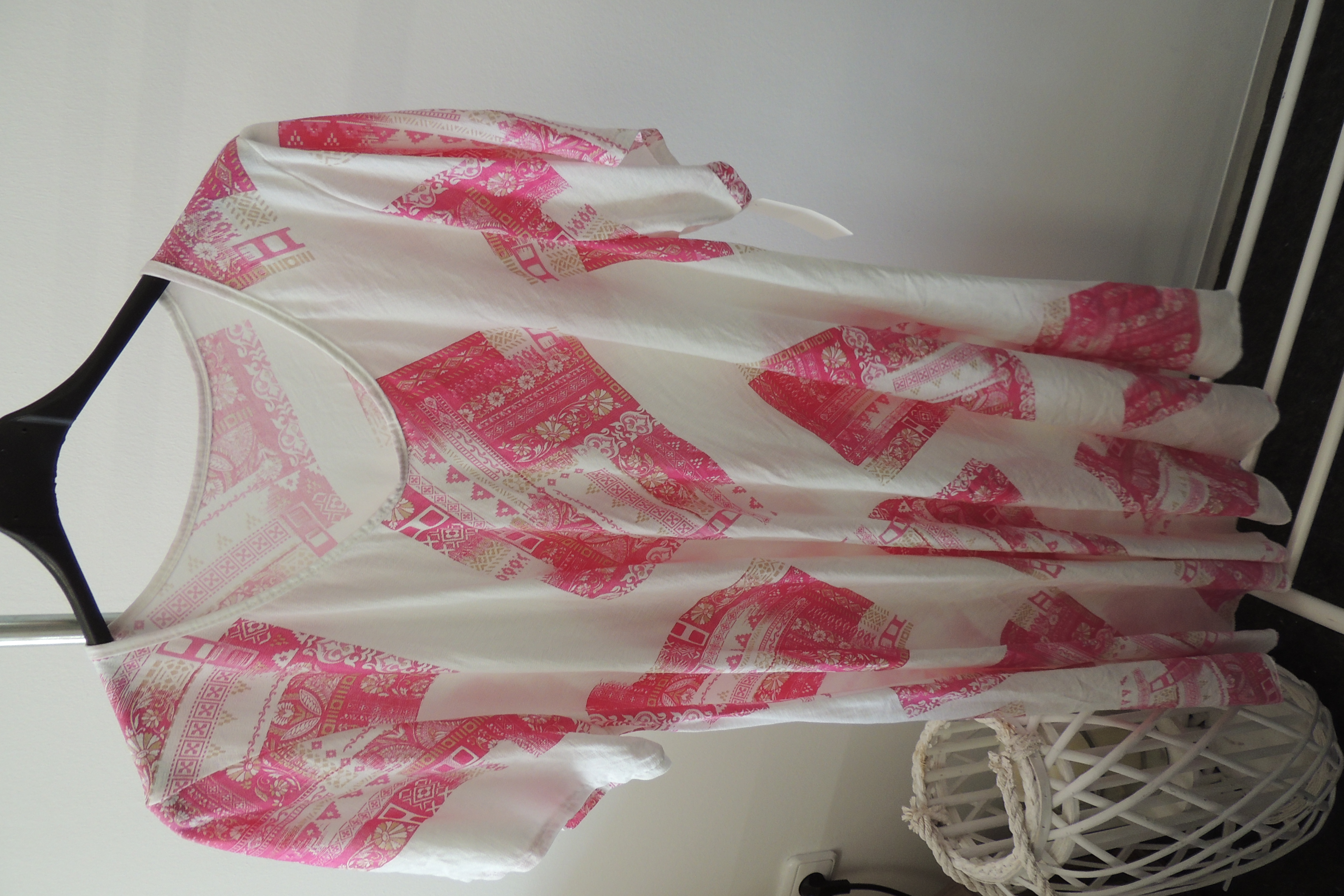 Kleid Sommerkleid Hängerchen Shirt Tunika Leinen Optik Made Italy 46,48,kl50