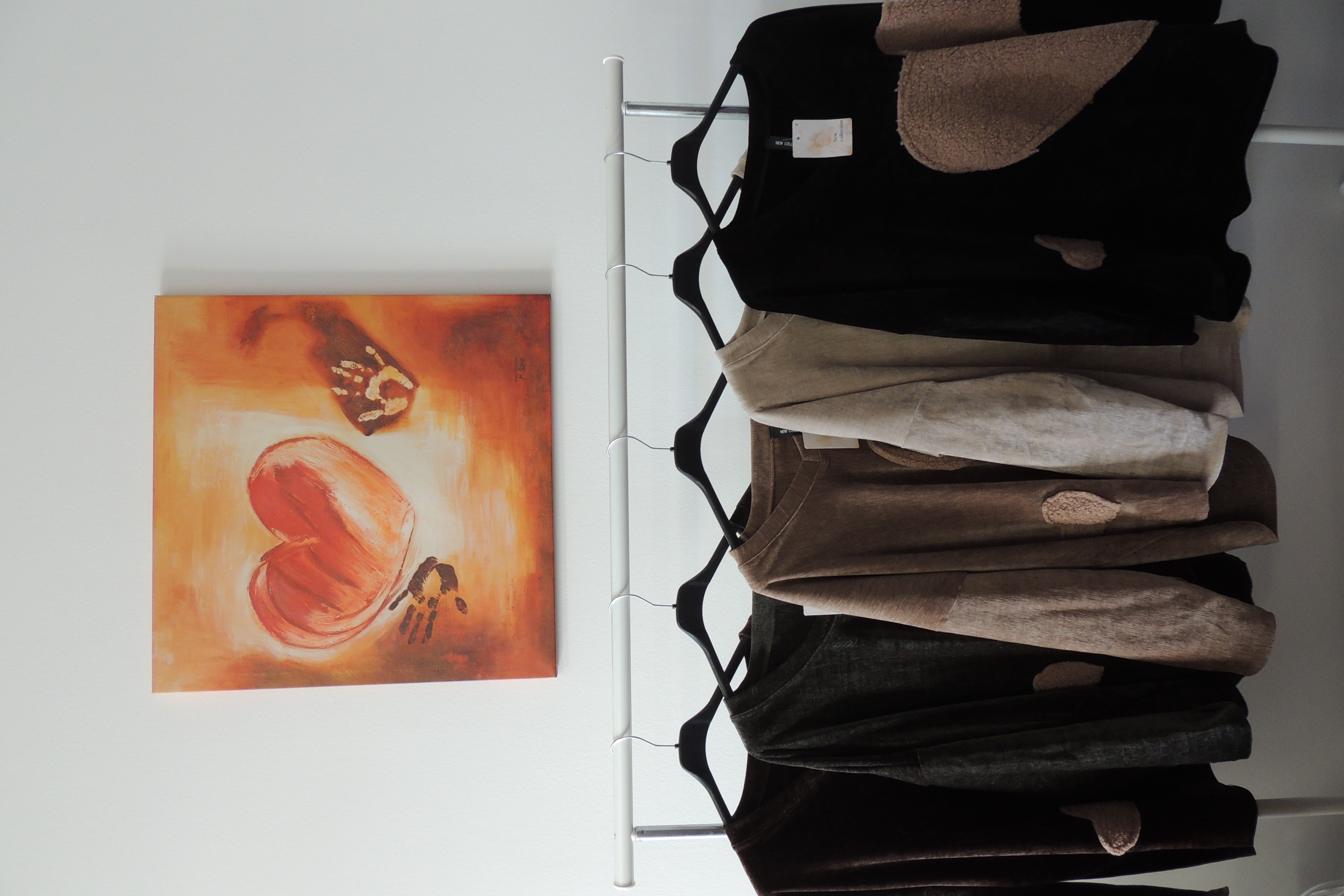 Shirt Tunika Hängerchen Samt Optik Herz Fell Made Italy 42,44,46