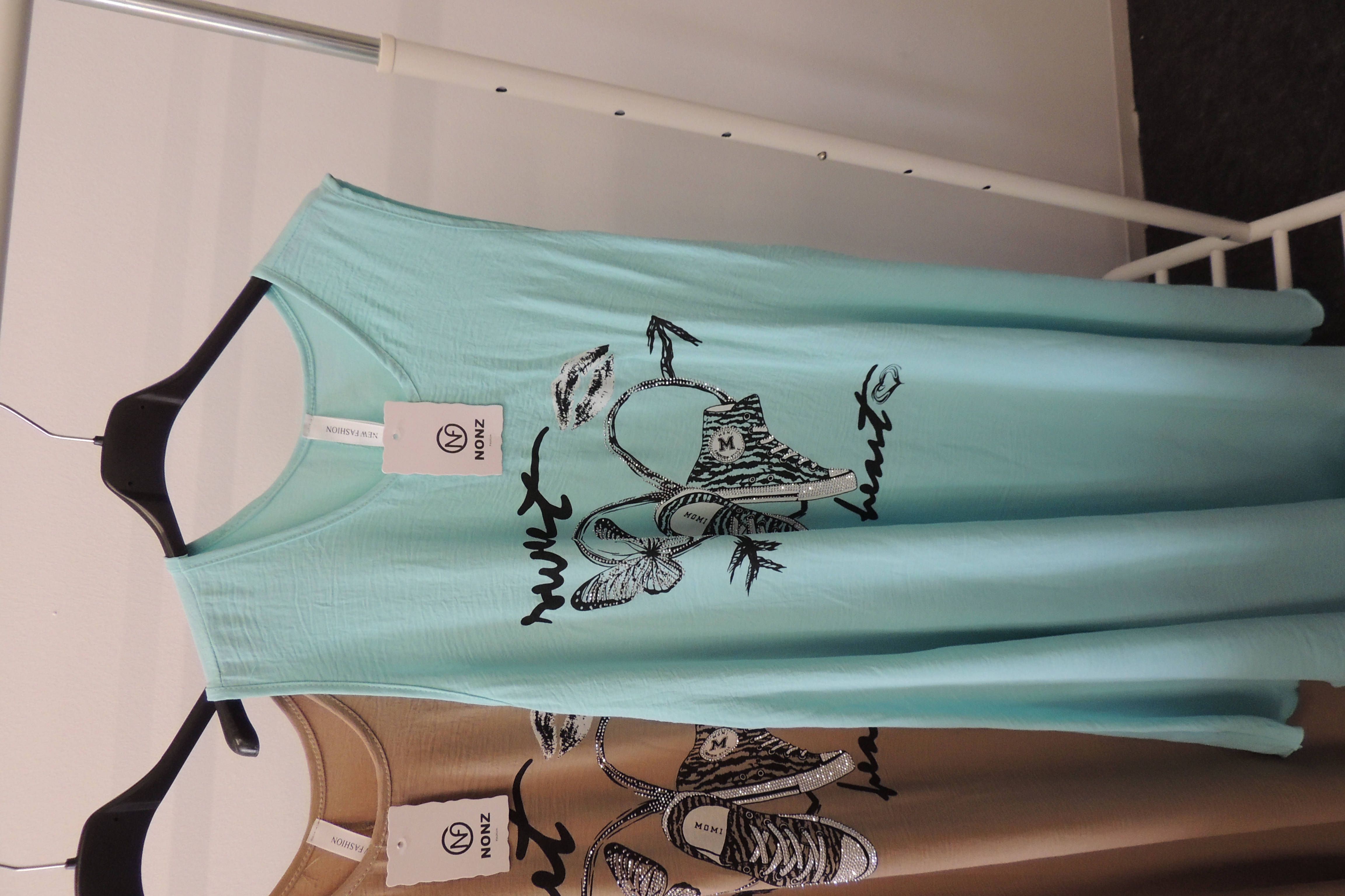 Kleid Sommerkleid Hängerchen Shirt Schuh Glitzer Sweet Made in Italy 42,44,46