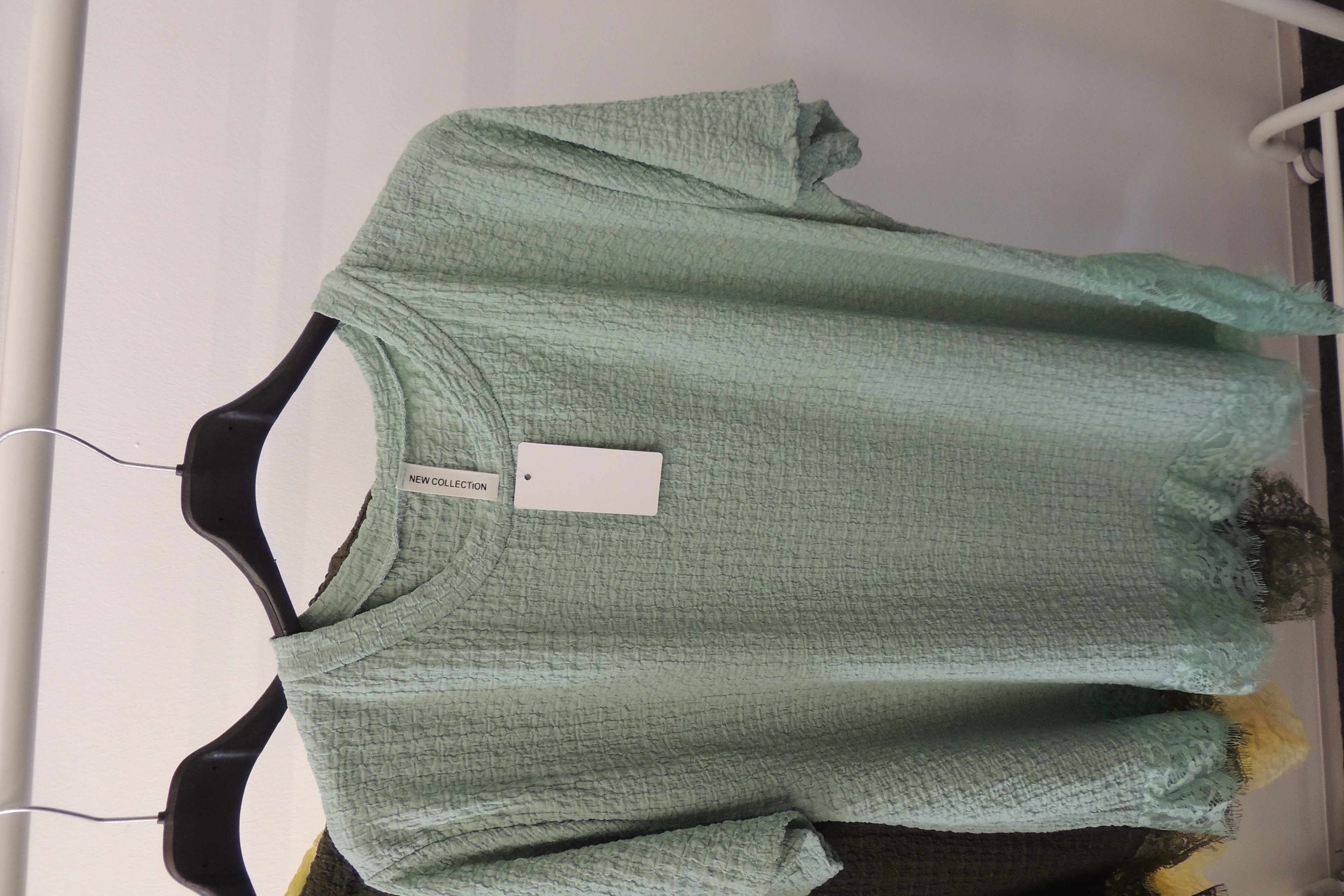 T-Shirt Hängerchen Tunika Waffeloptik Asymetrisch Spitze Made in Italy 44,46,48