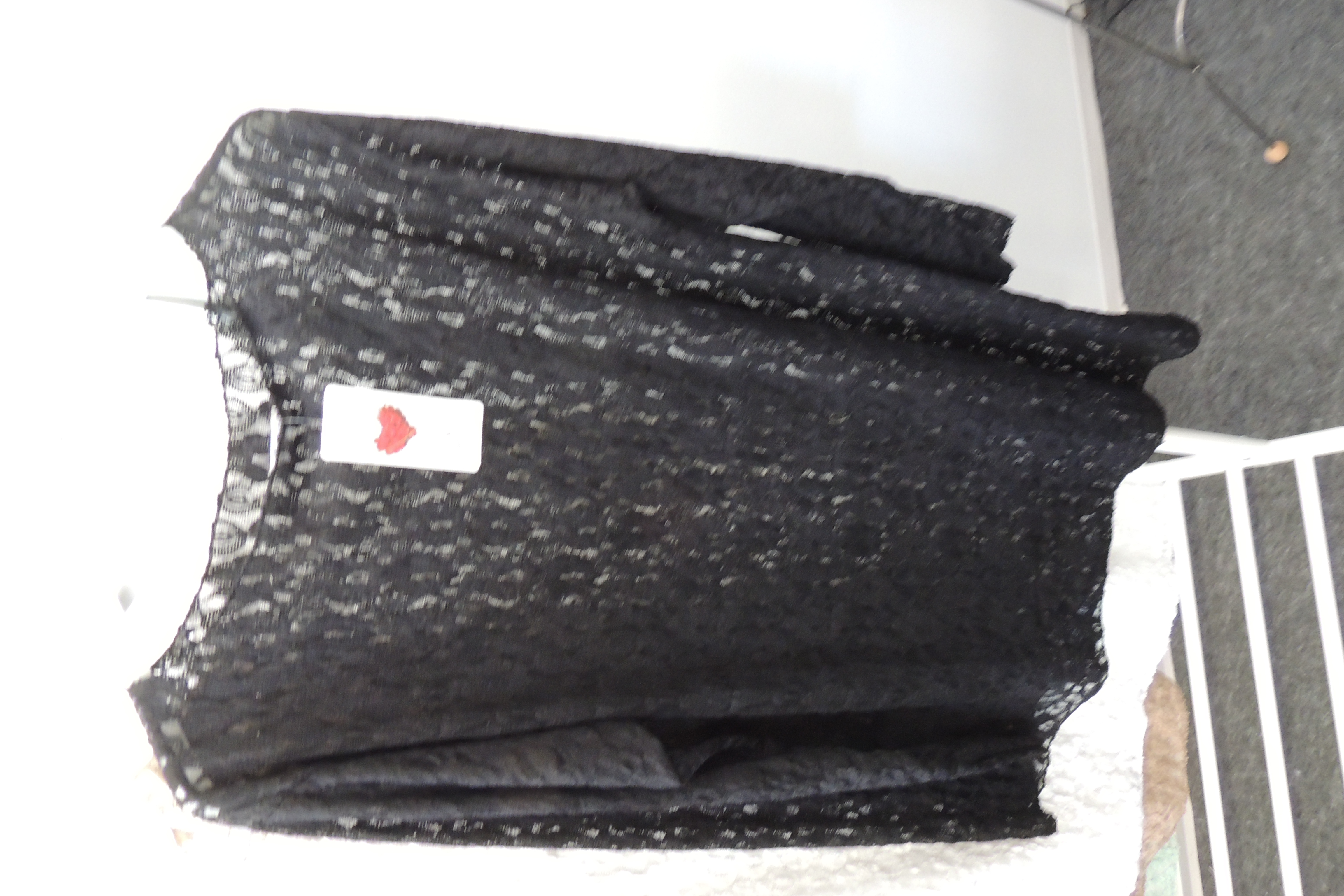 Shirt Tunika Hängerchen Uni Spitze Netz Asymetrisch Made in Italy 44,46, kl 48