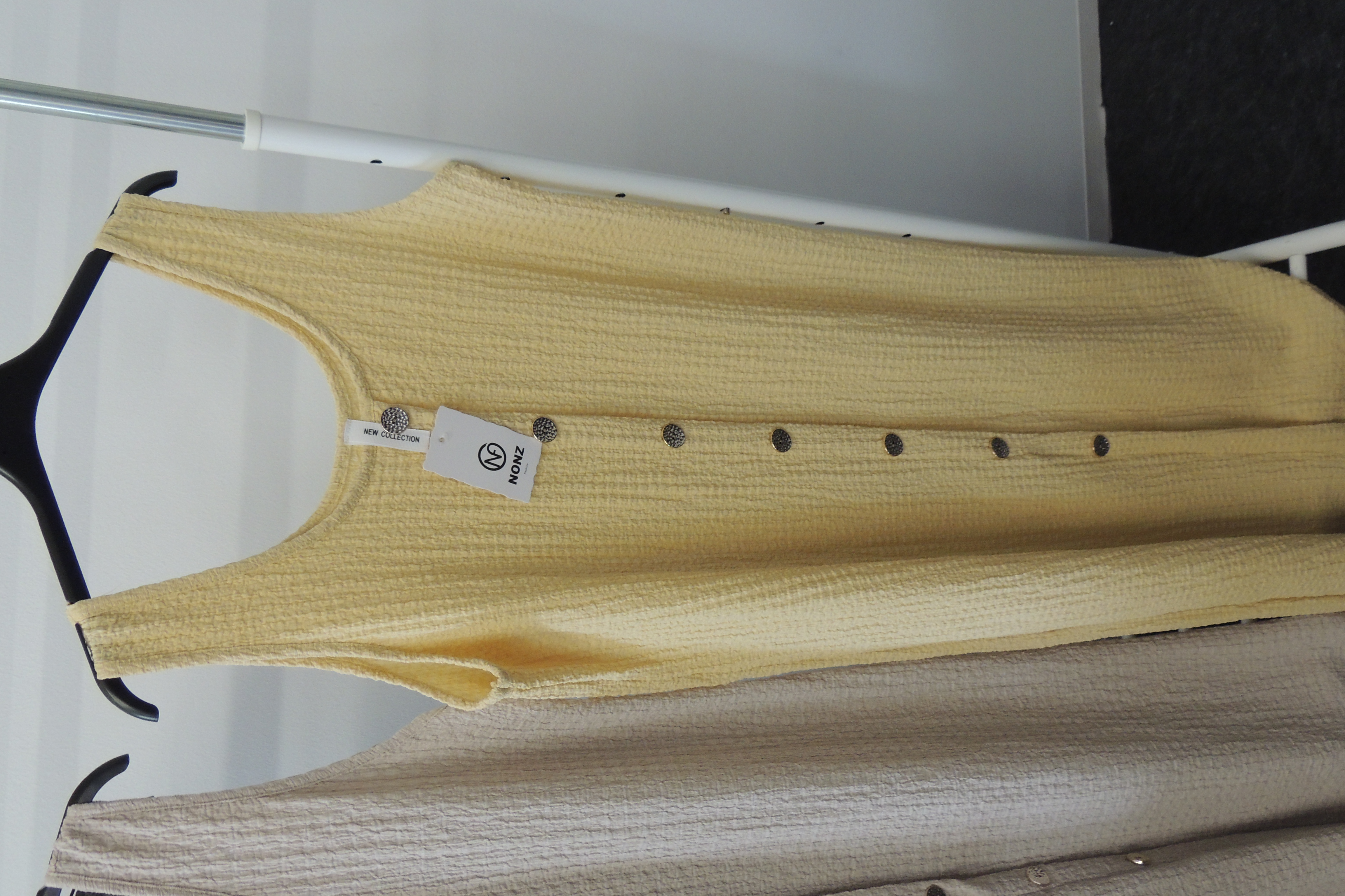 Kleid Sommerkleid Hängerchen Shirt Waffeloptik Knopfleiste Made in Italy 42,44,46