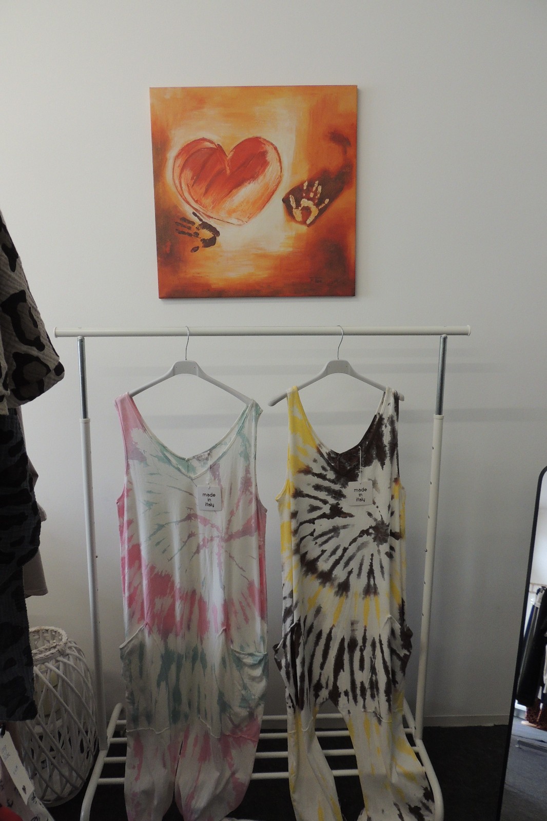 Jumpsuit Overall Latzhose T-Shirt Hose Hängerchen Batik Made in Italy 42,44,46