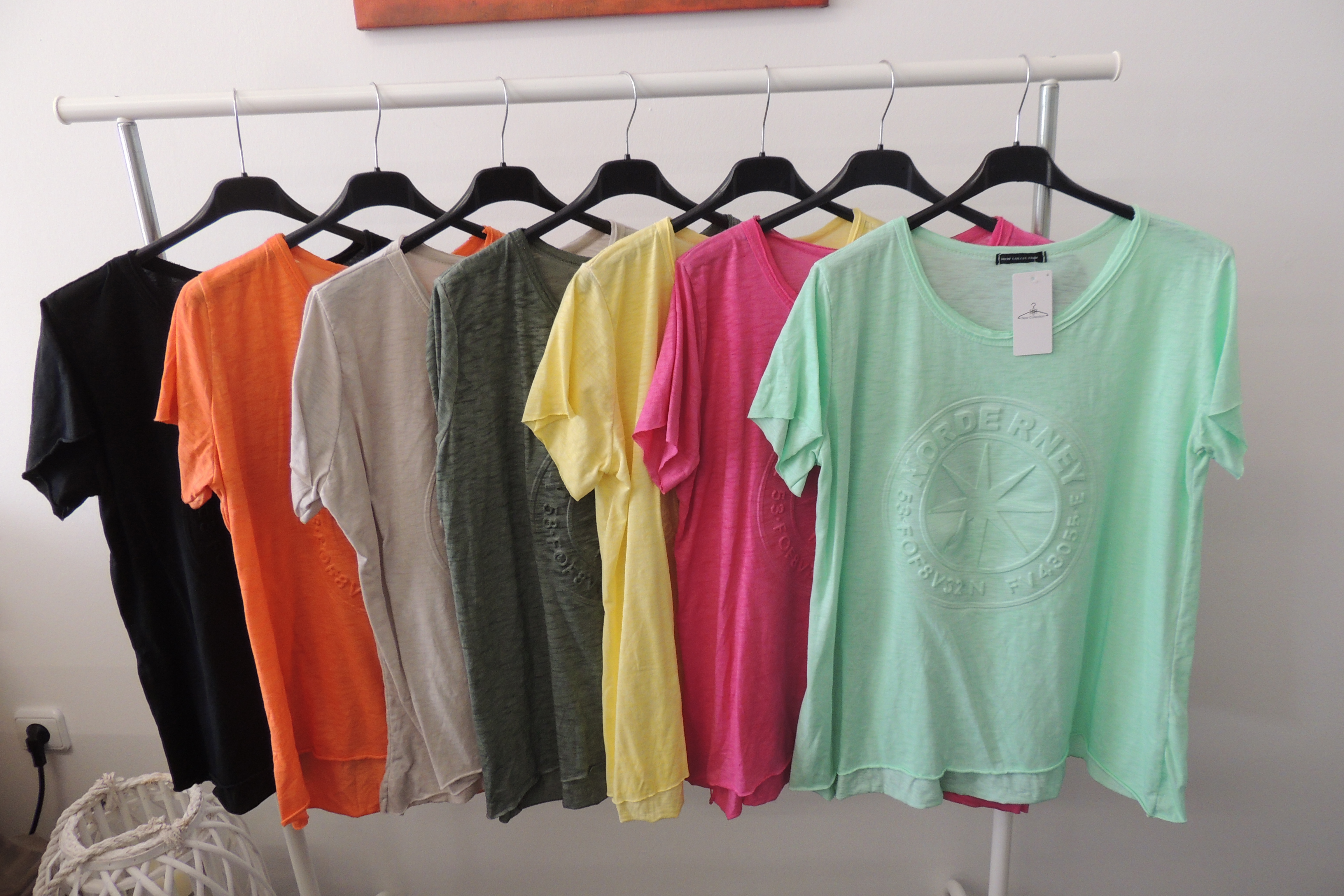 T-Shirt Tunika Hängerchen 3D Druck Norderney Maritim Made in Italy 44,46,kl48