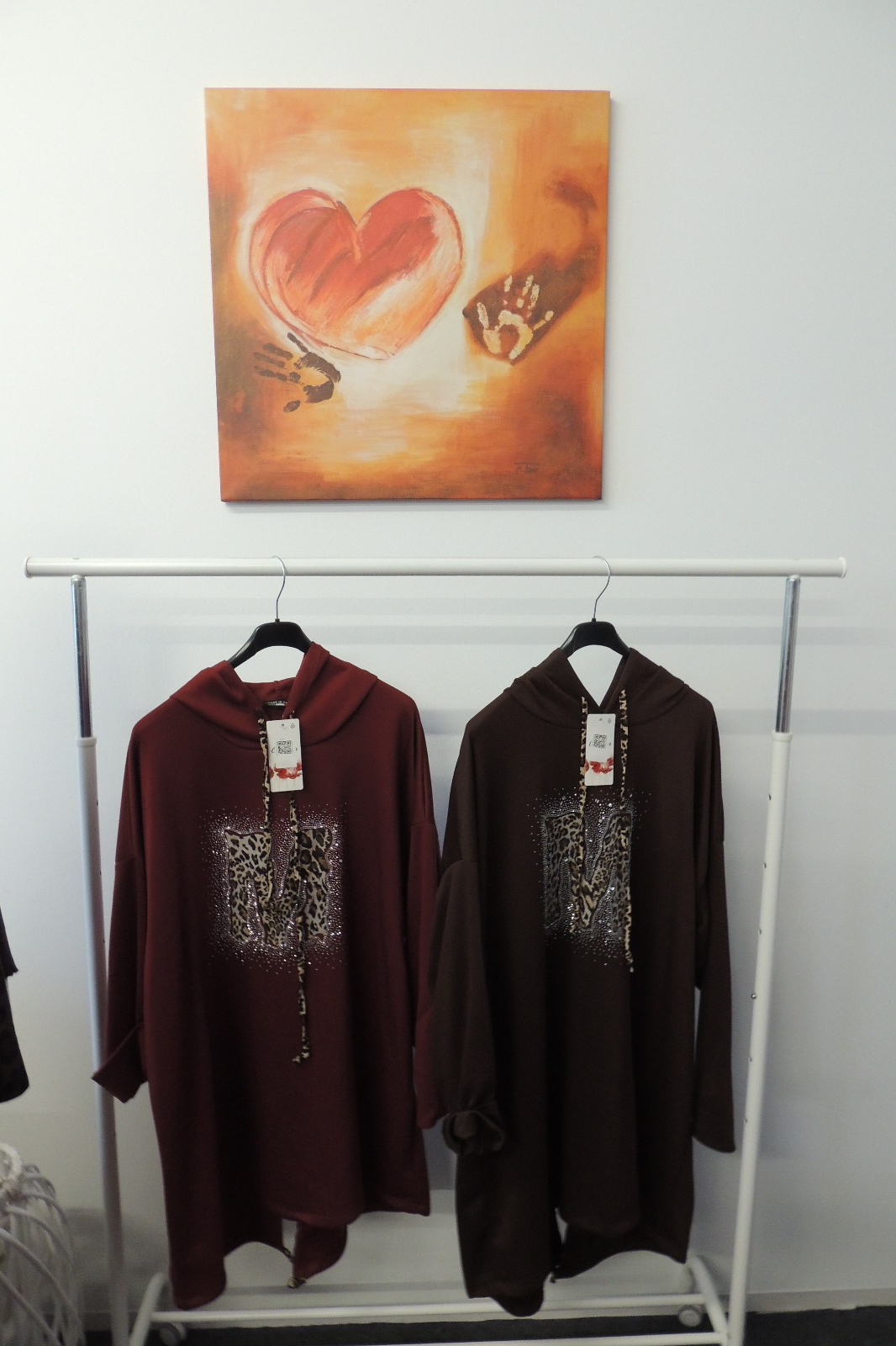 Hoodie Shirt Hängerchen Butterstoff Soft Leo Glitzer M Made Italy 44,46,48