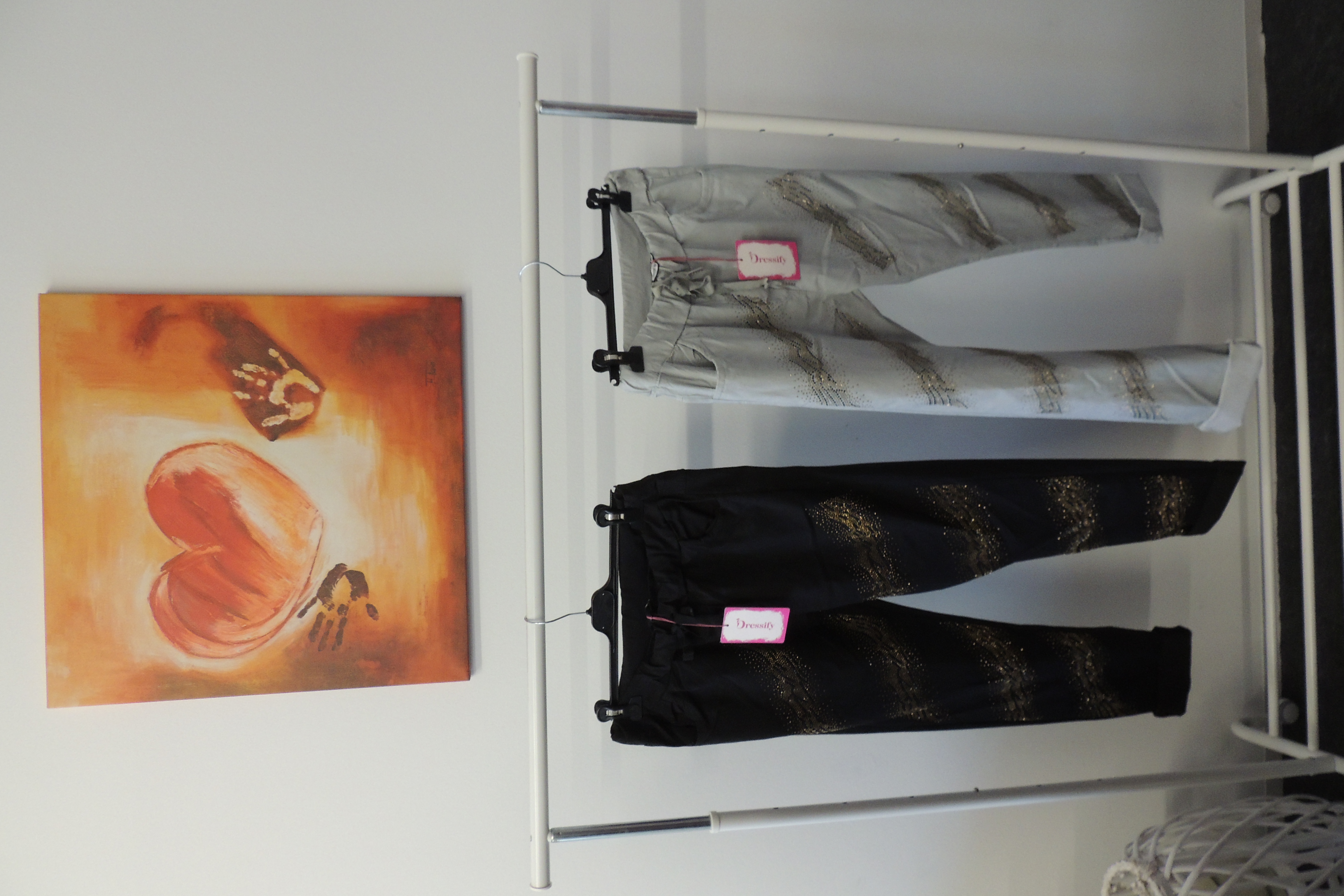 Hose Jogpant Schlupfhose Glitzer Steine Made Italy Gr. 40,42