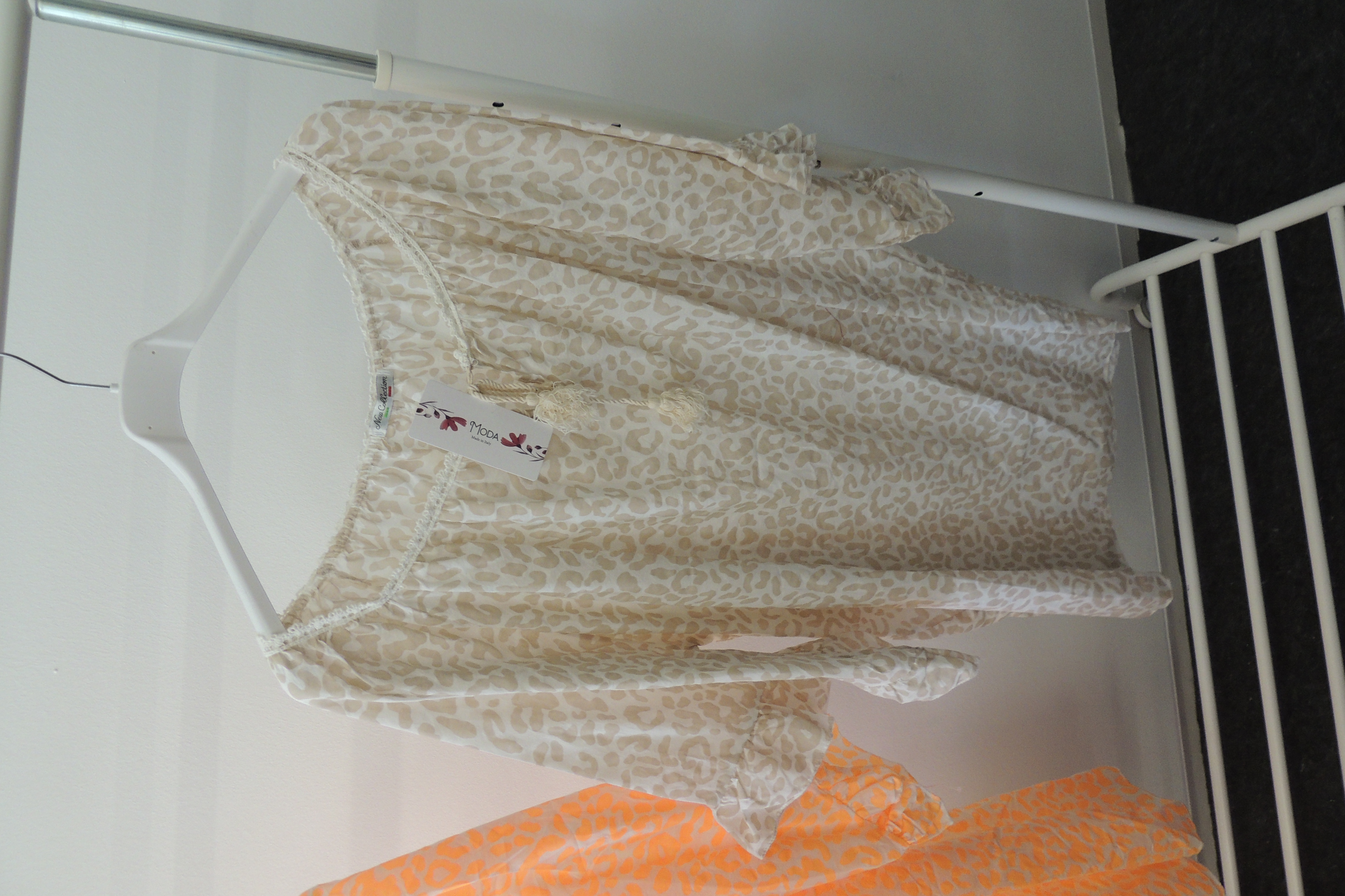 T-Shirt Tunika Bluse Hängerchen Carmen Leo Made in Italy 46,48,50