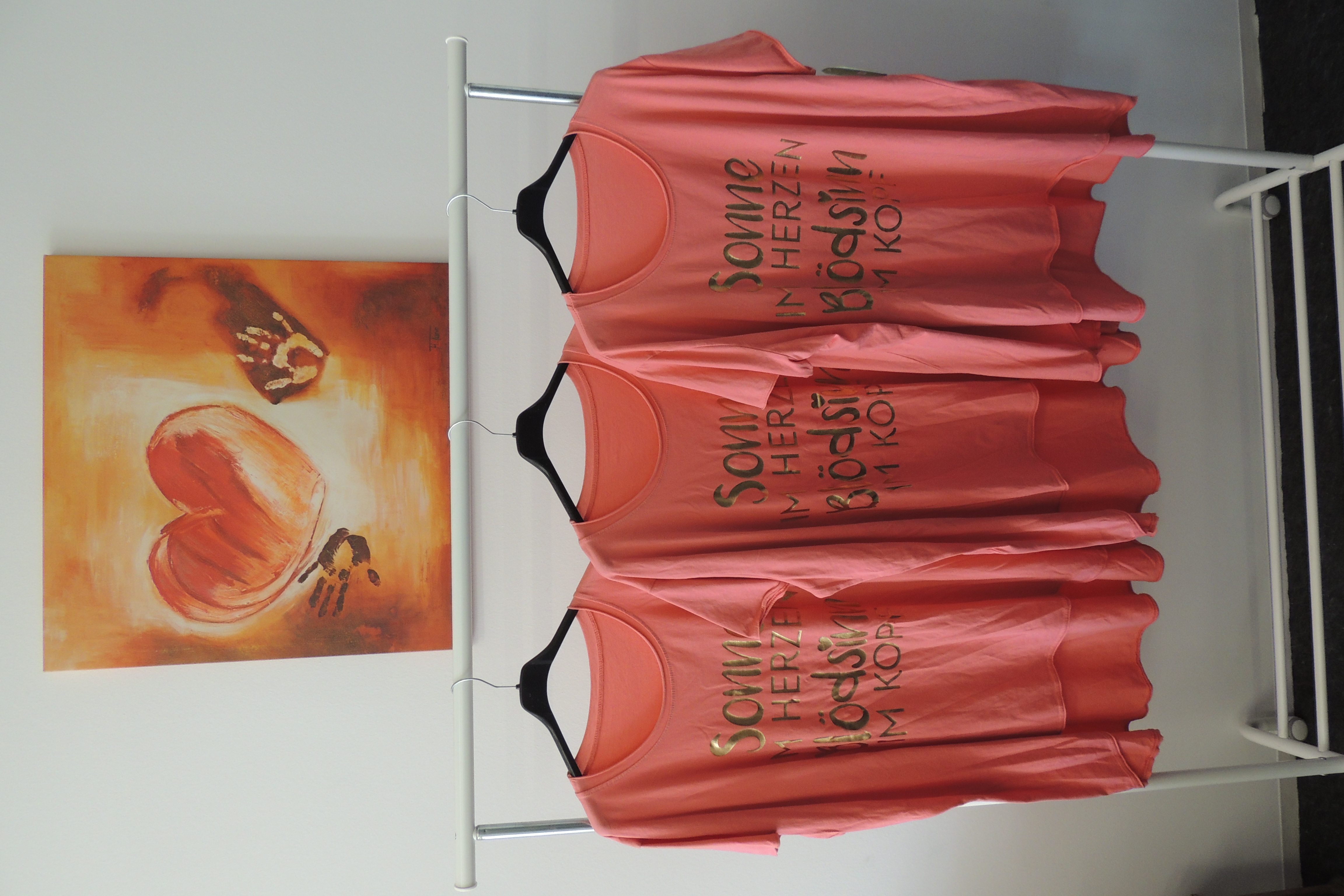 T-Shirt Tunika Hängerchen Made in Italy Sonne im Herzen Spruch 46,48,50