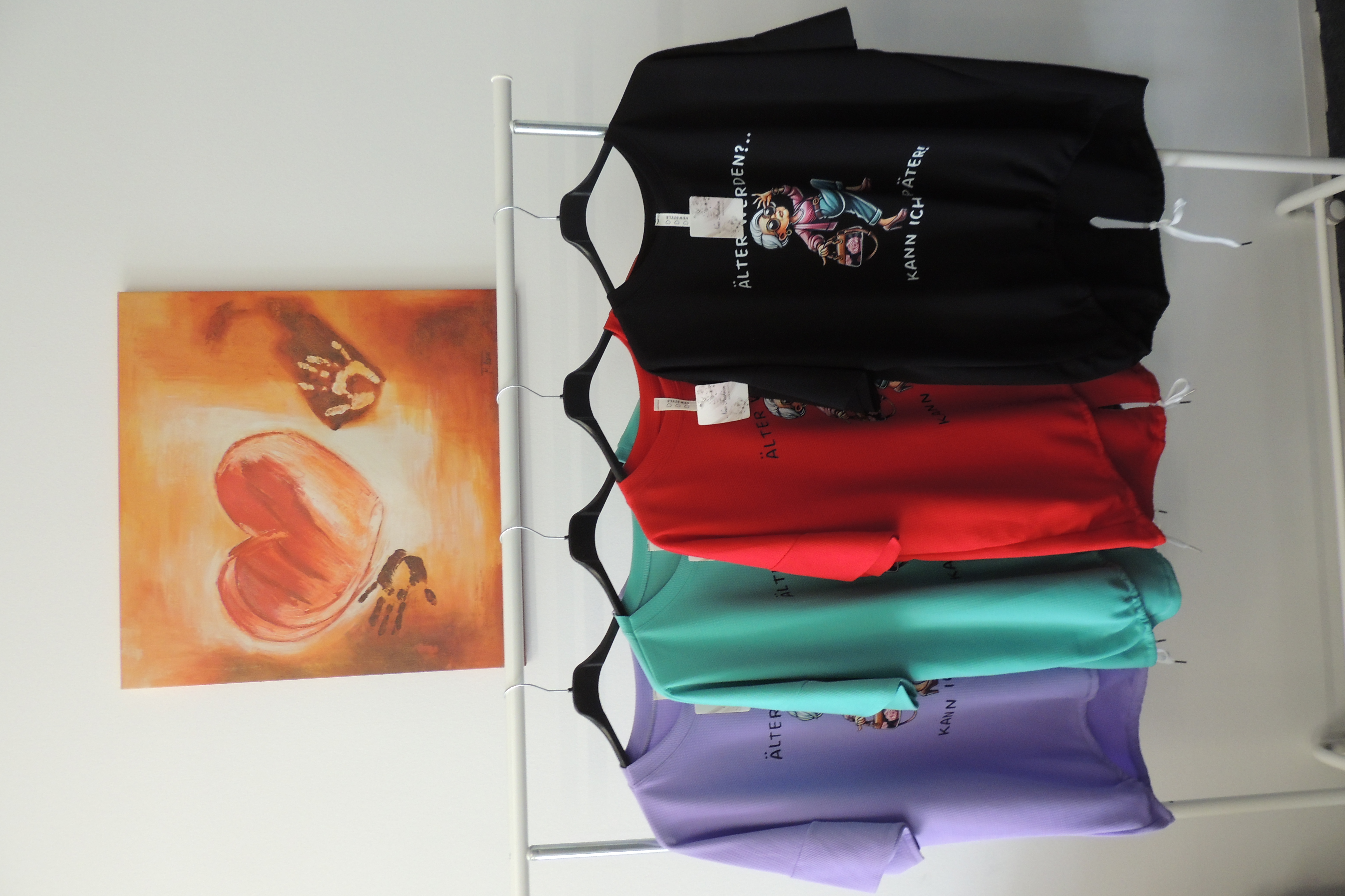 T-Shirt Tunika Hängerchen Made in Italy Älter werden kann Spruch 44,46,48