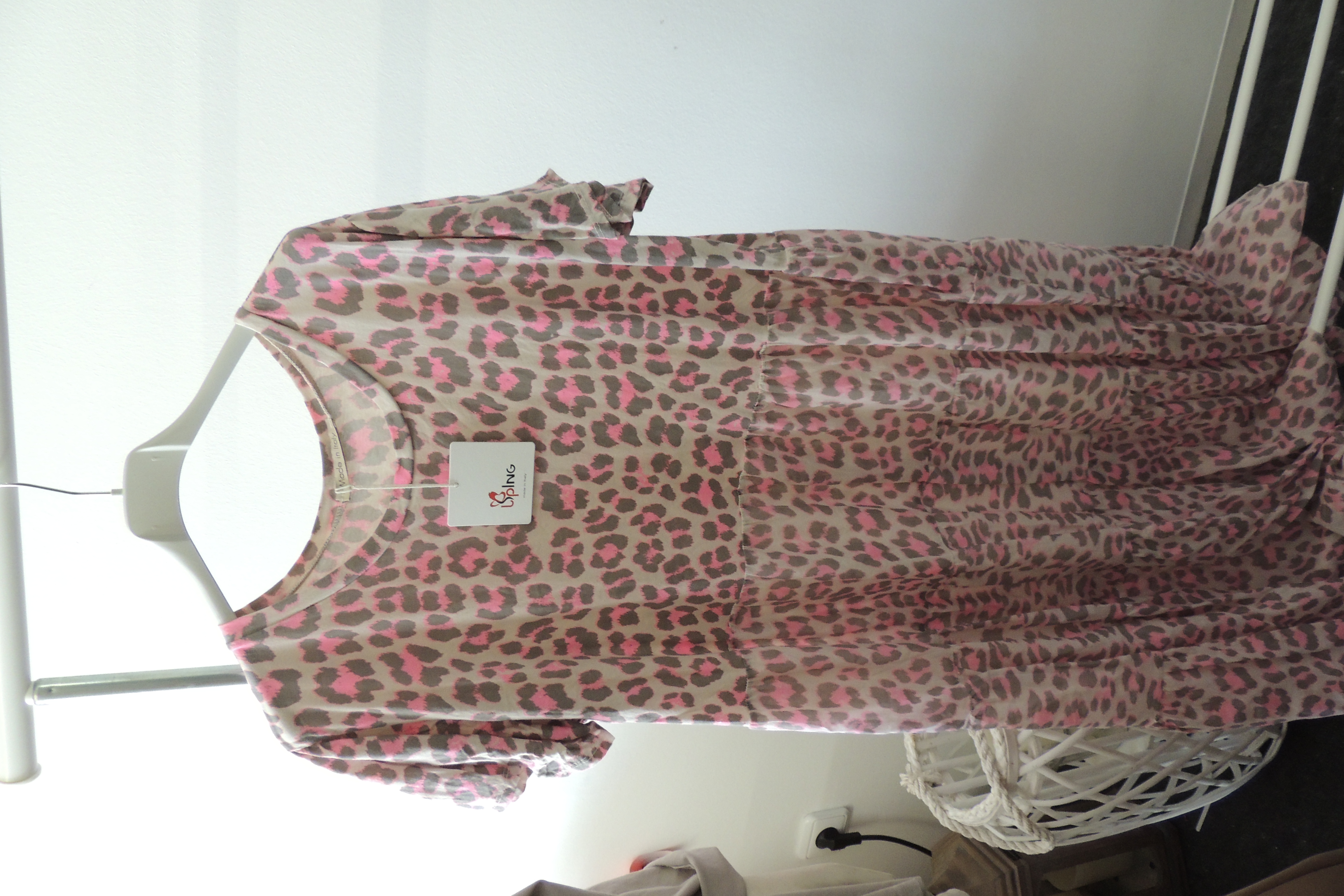 Kleid Sommerkleid Hängerchen Shirt Tunika Leo Unterrock Made in Italy44,46,kl48