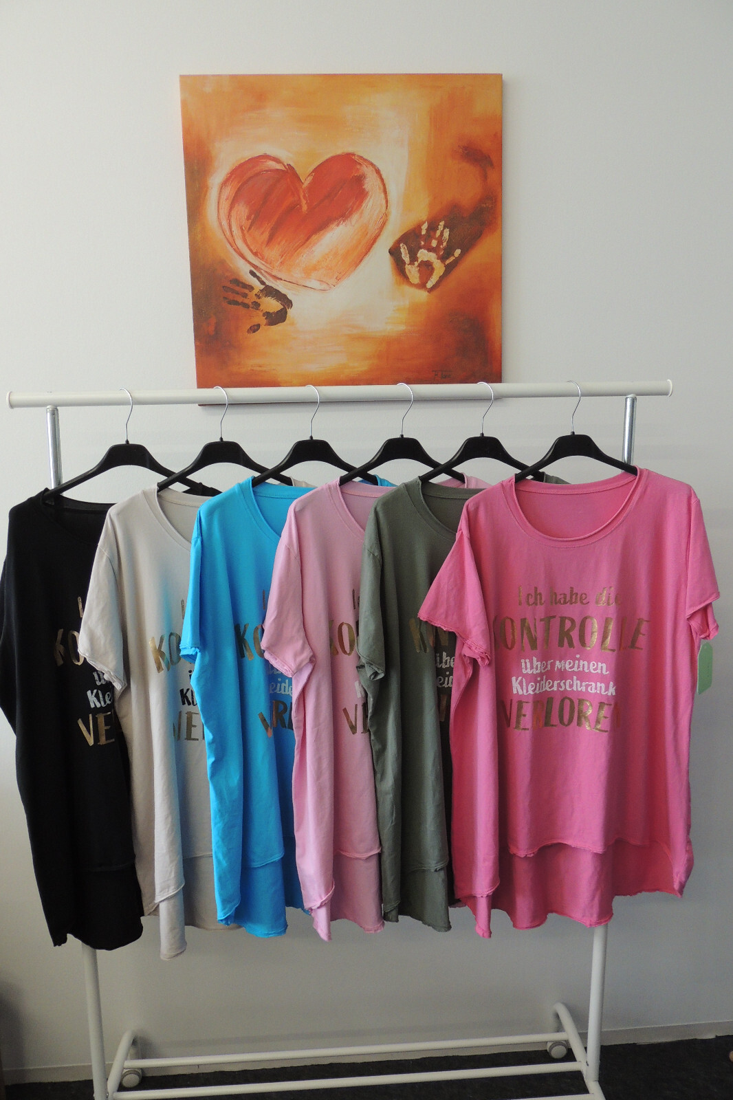 T-Shirt Tunika Hängerchen Made in Italy Kontrolle Kleiderschrank Spruch  Gr. 46,48,50