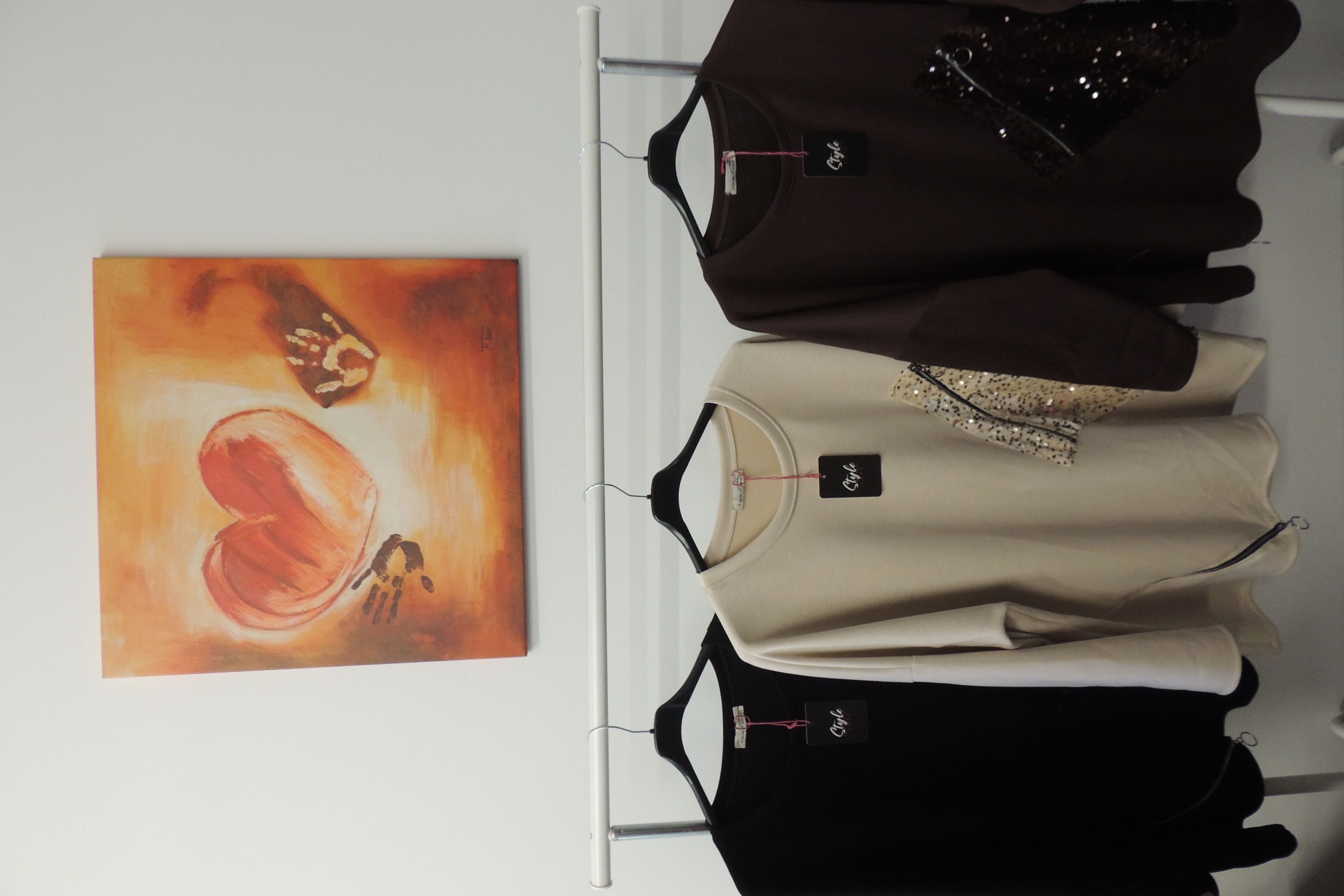 Shirt Tunika Hängerchen Butterstoff Softtouch Paillette Made Italy 44,46,48