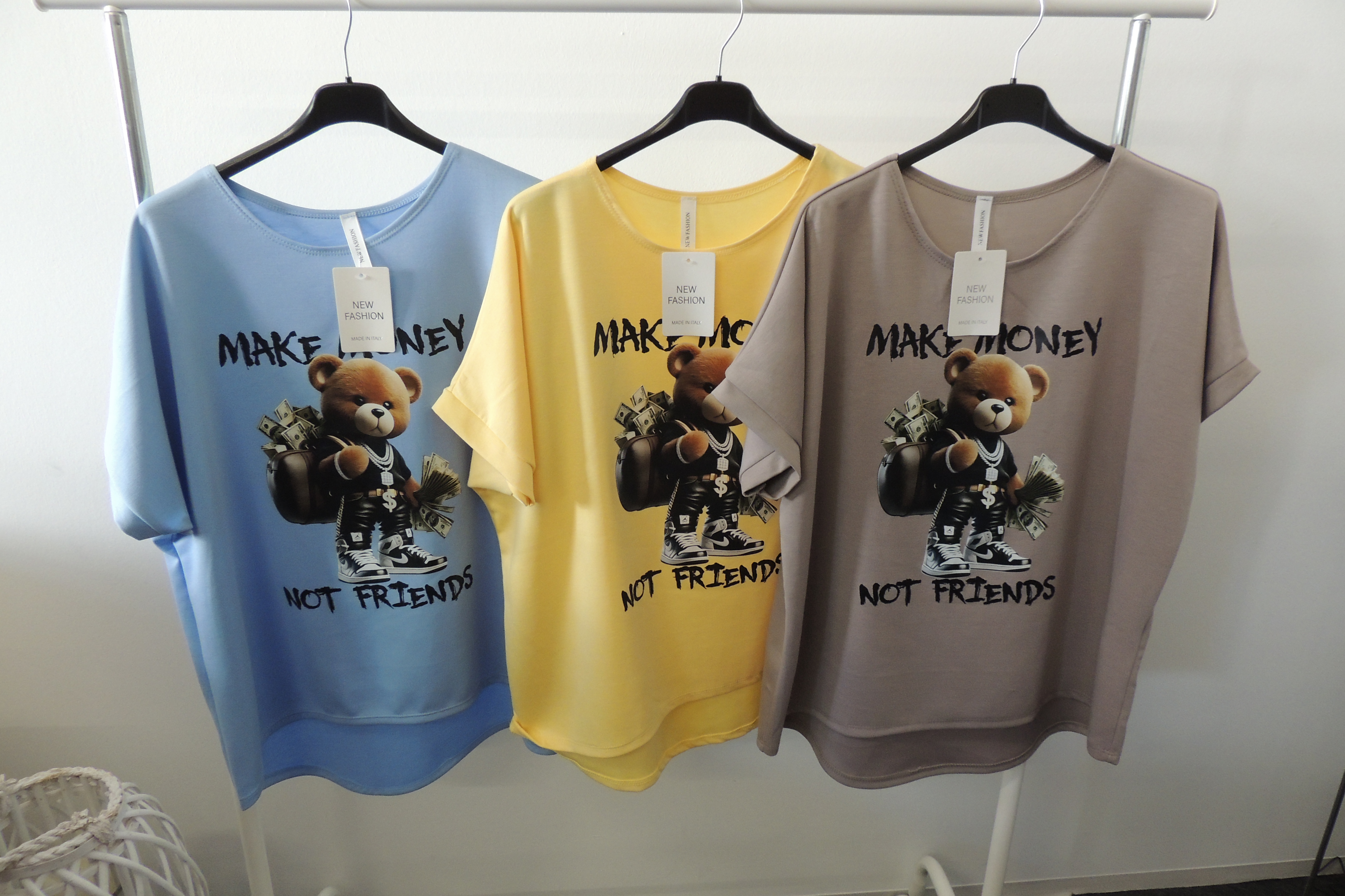 T-Shirt Tunika Hängerchen Made Italy Softtouch Make Money 44,46,48