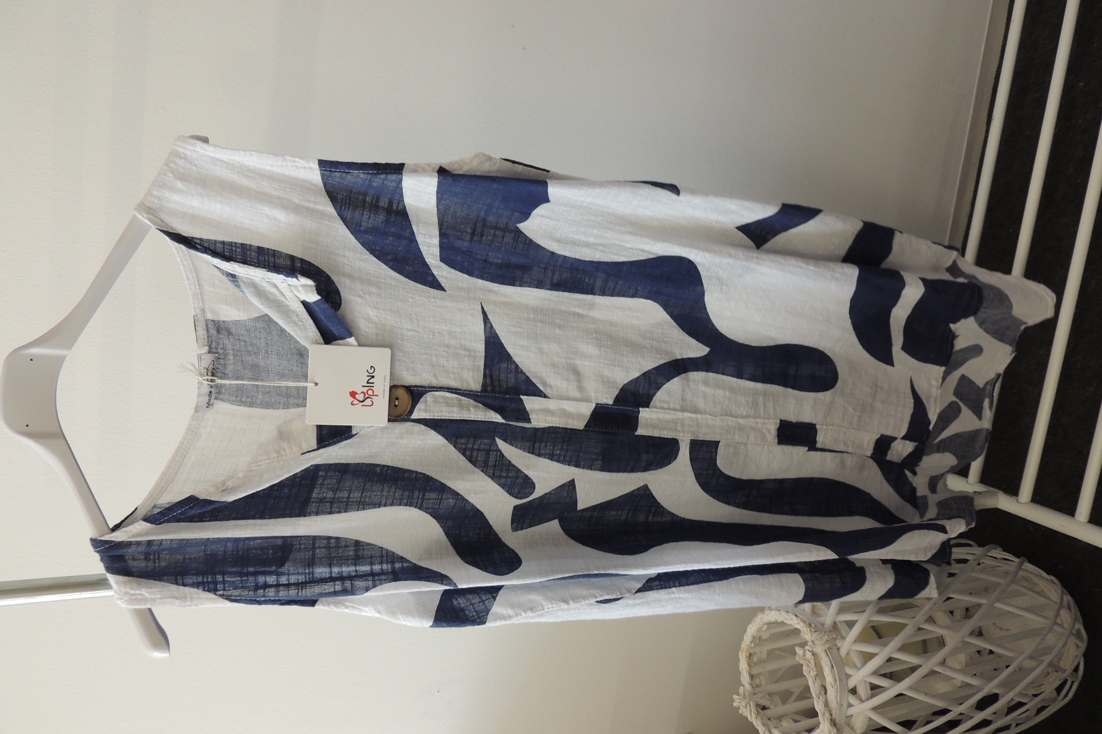 Longshirt Kleid Bluse Leinen Op Hängerchen Shirt Tunika Made Italy42,44,kl46