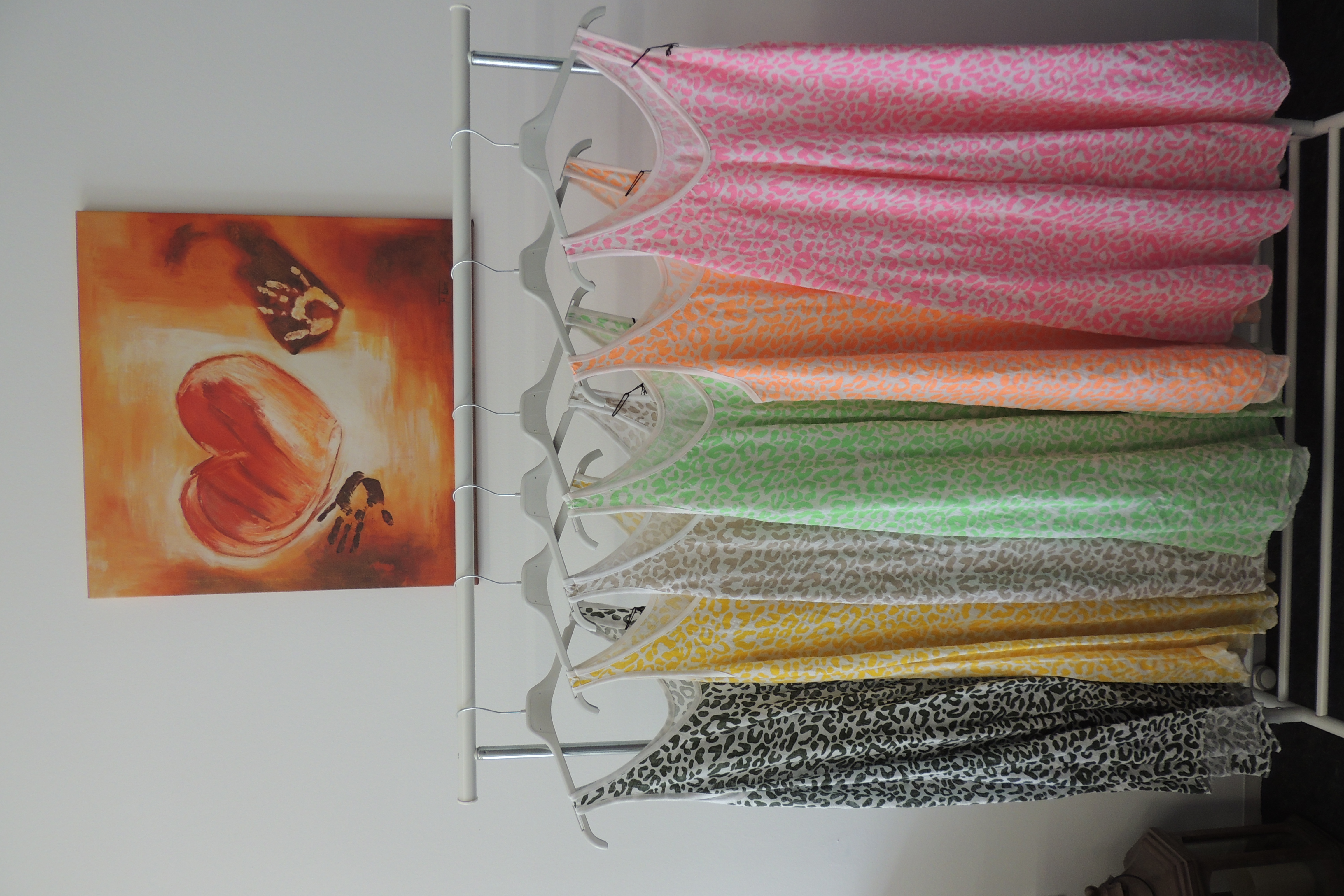 Kleid Sommerkleid Hängerchen Shirt Tunika Neon Leo Made Italy 46,48,50