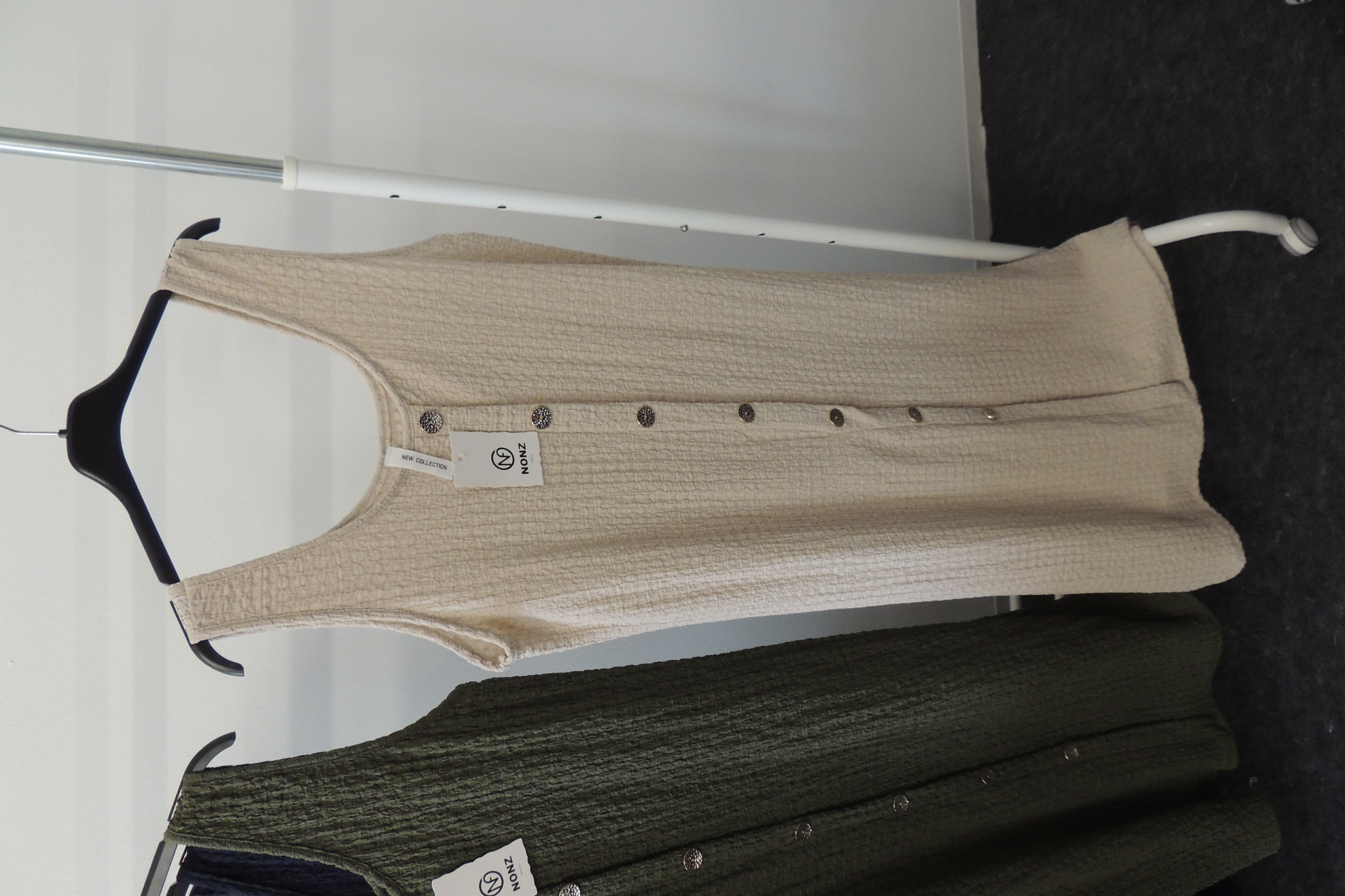 Kleid Sommerkleid Hängerchen Shirt Waffeloptik Knopfleiste Made in Italy 42,44,46