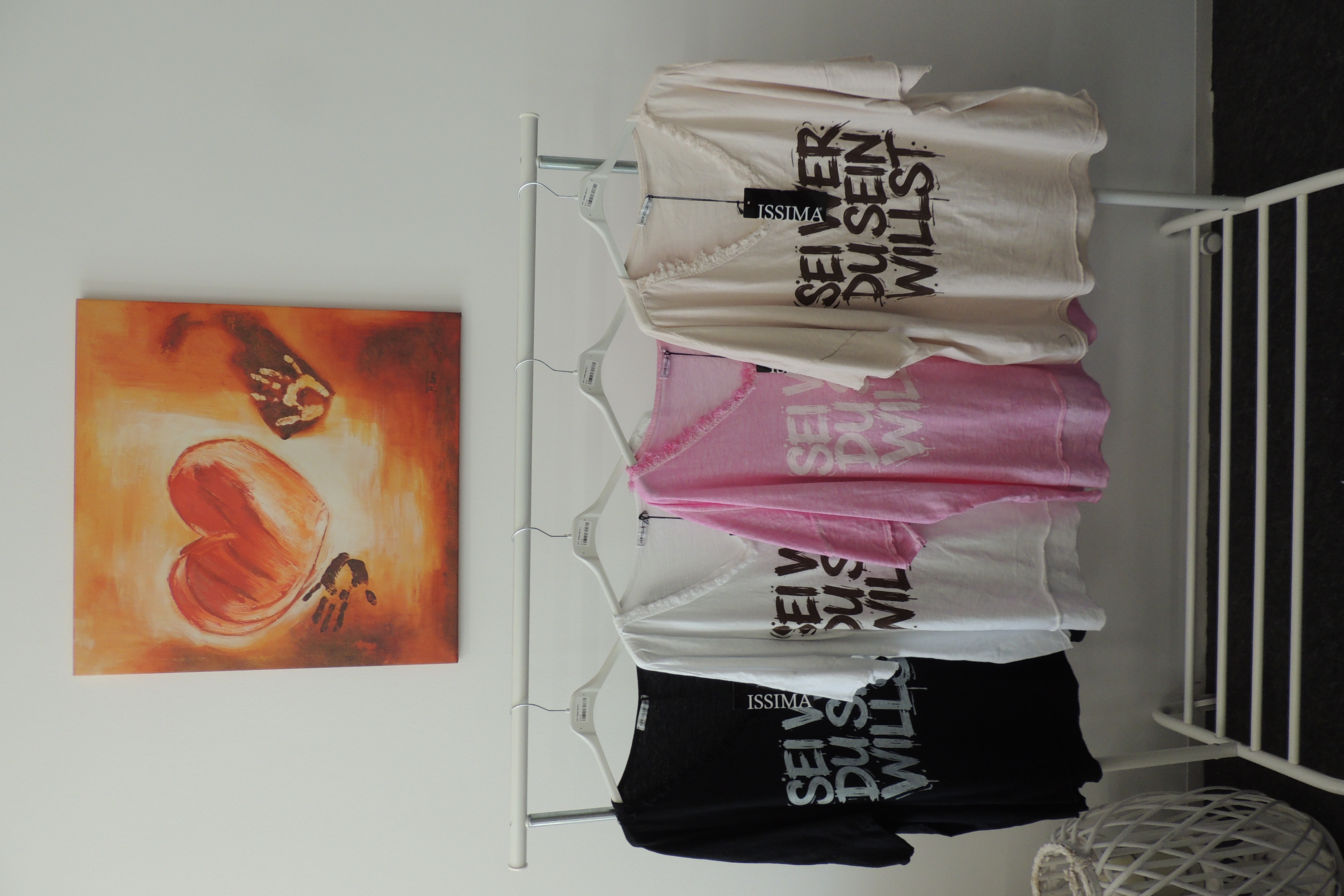 T-Shirt Tunika Hängerchen Tunika Spruch Sei wer Du sein Made in Italy 44,46,48