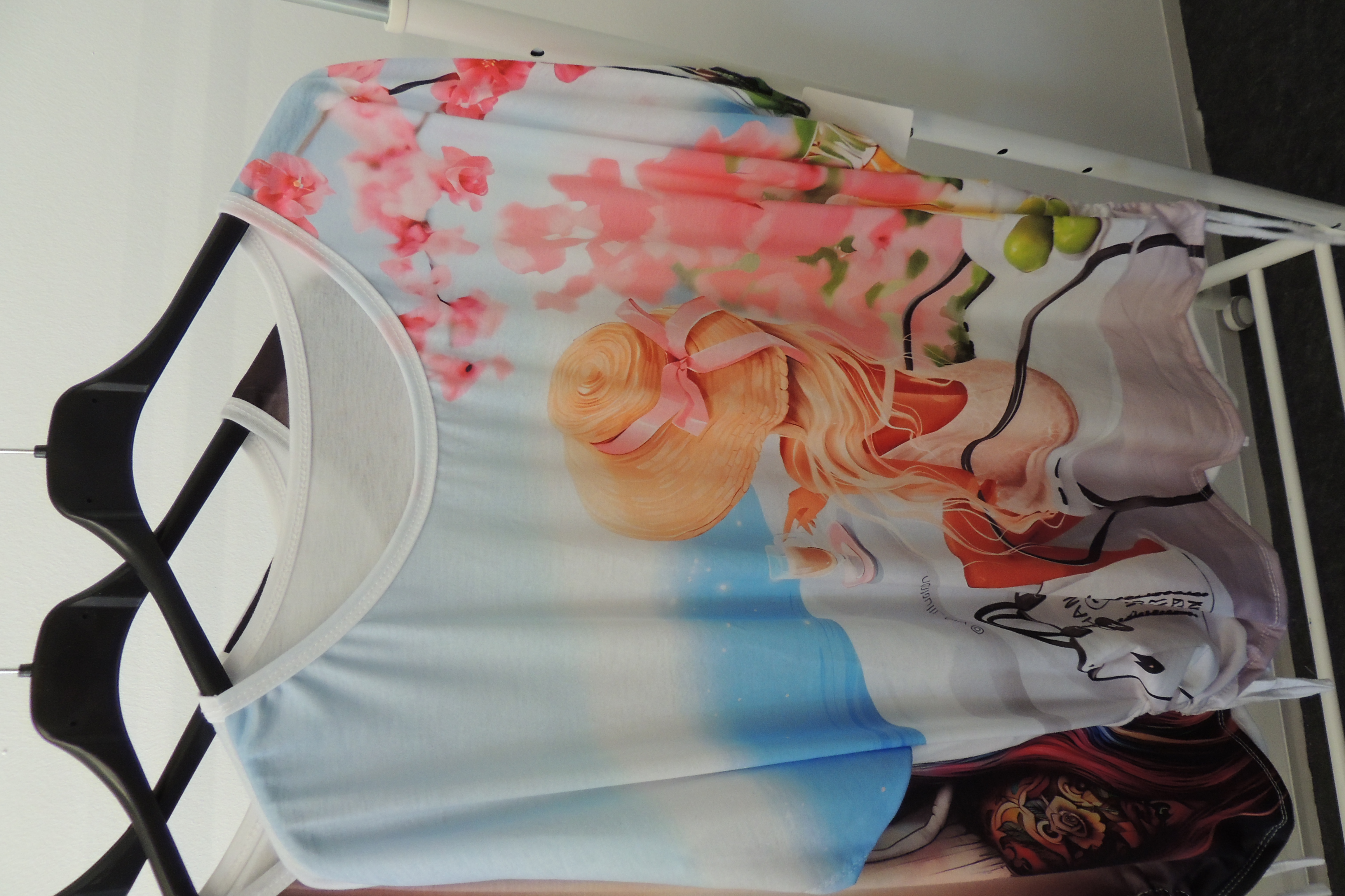 T-Shirt Tunika Hängerchen Motiv Bild Print Made Italy Spruch 44,46, kl48