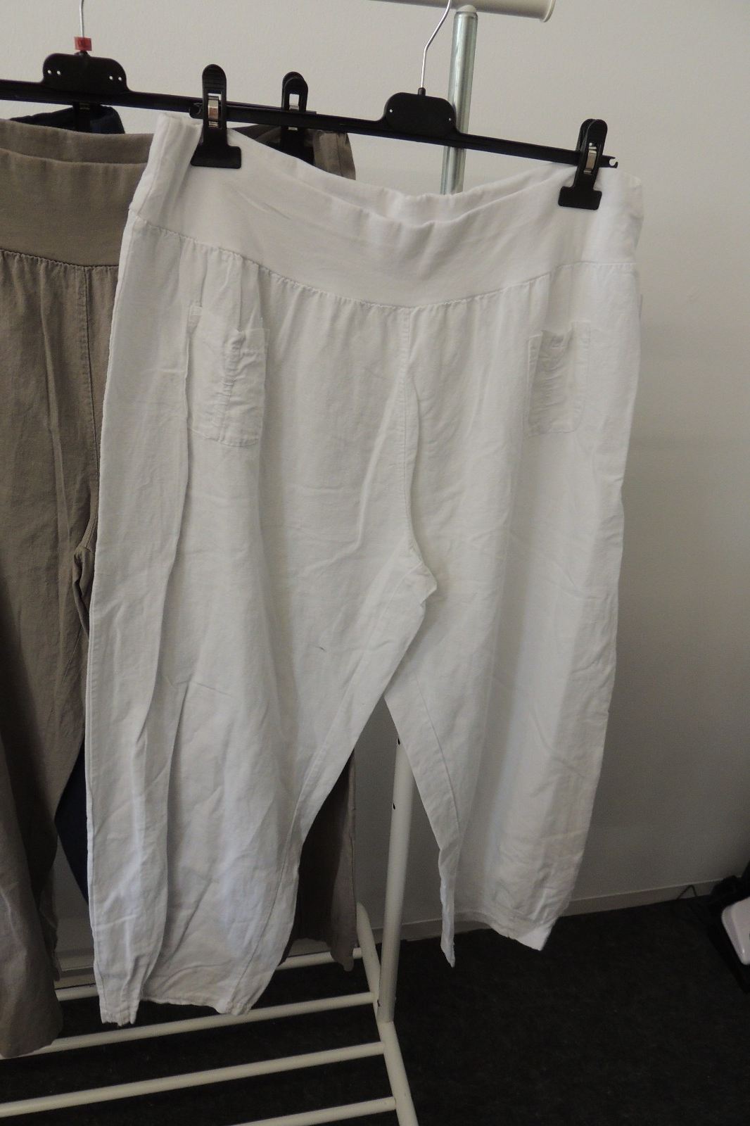 Hose Jogpant Schlupfhose Uni Leinen Made Italy Gr. 48,50 XXXL