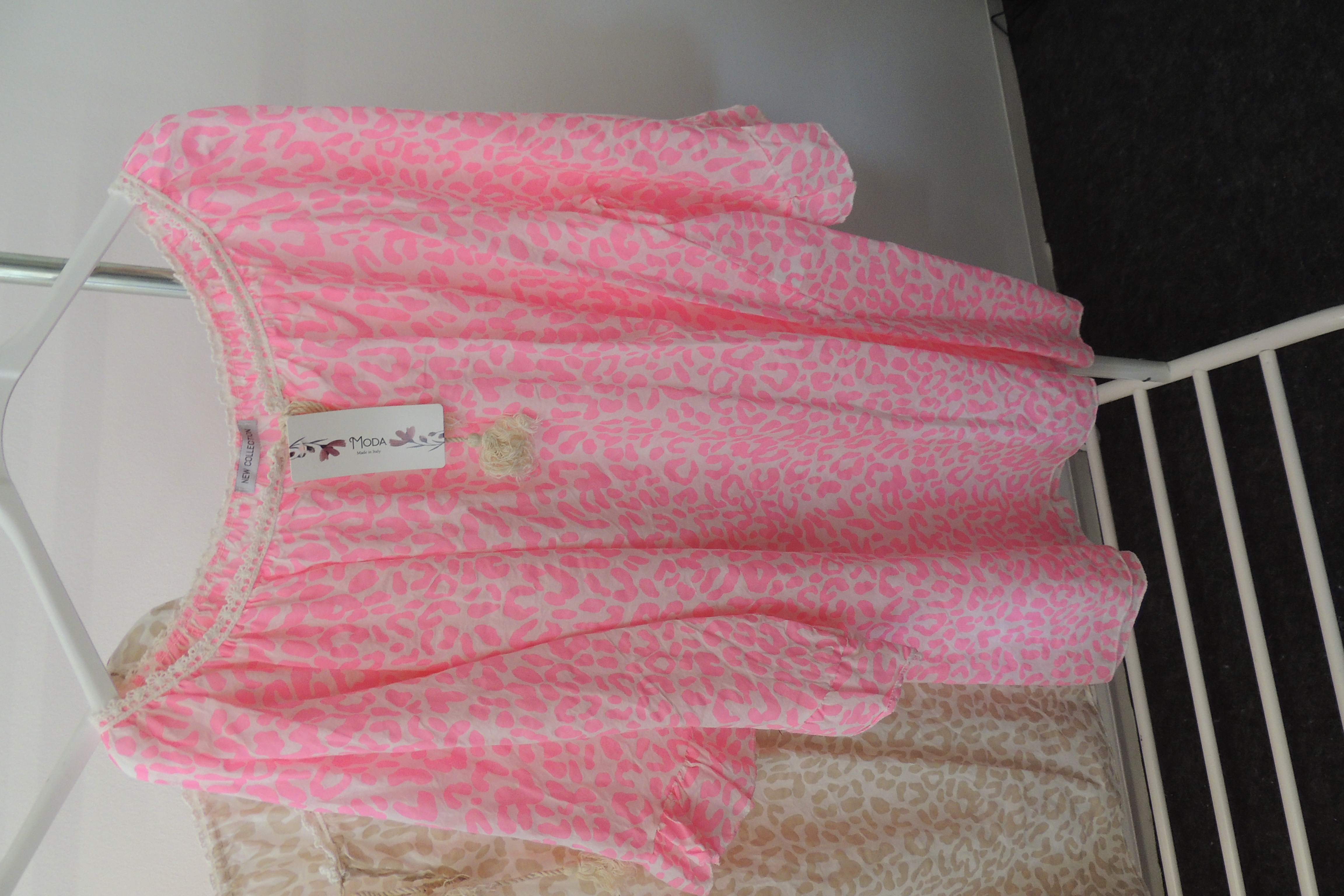 T-Shirt Tunika Bluse Hängerchen Carmen Leo Made in Italy 46,48,50
