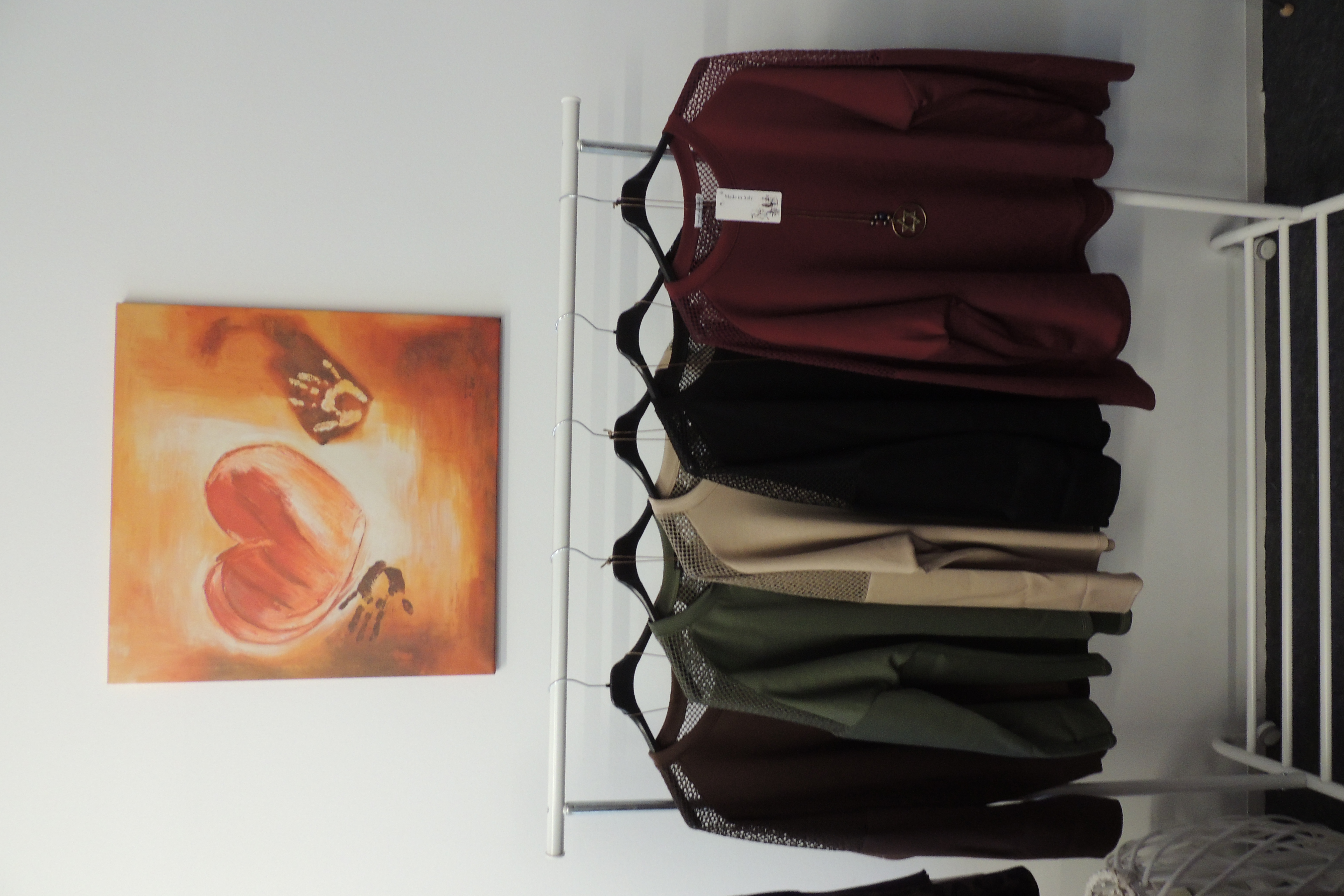 Shirt Tunika Hängerchen Butterstoff Softtouch Netz mit Kette Made in Italy 44,46,48