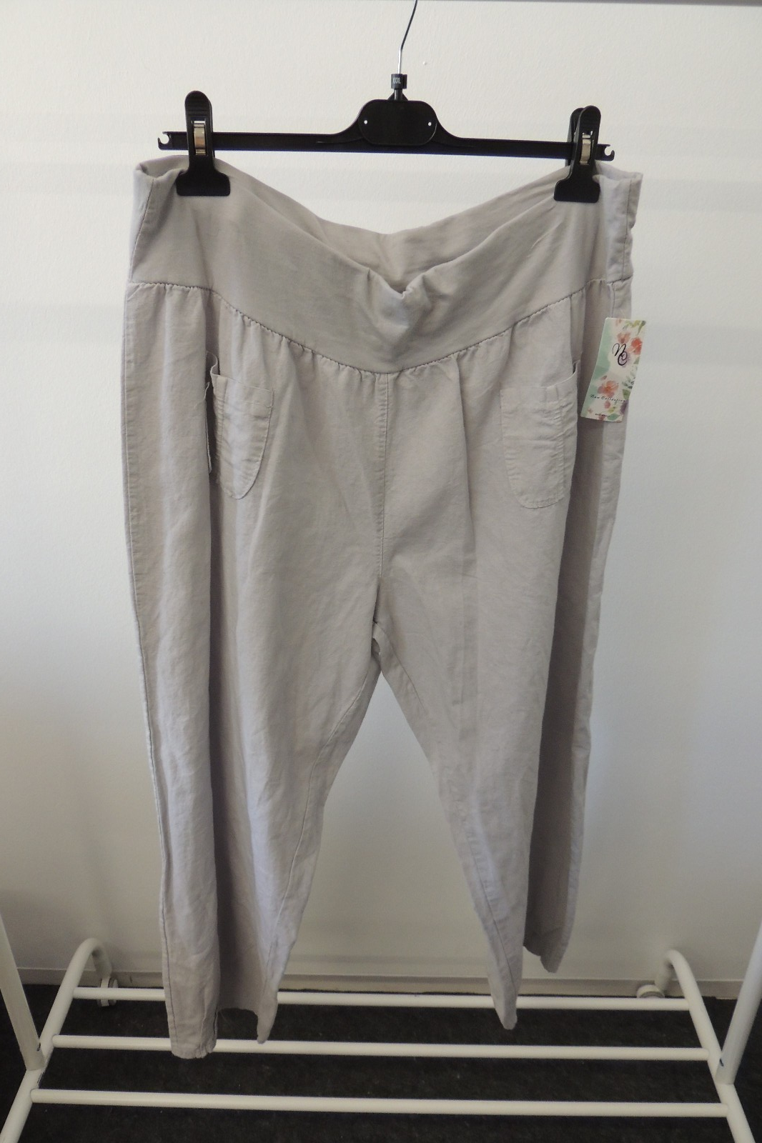 Hose Jogpant Schlupfhose Uni Leinen Made Italy Gr. 48,50 XXXL