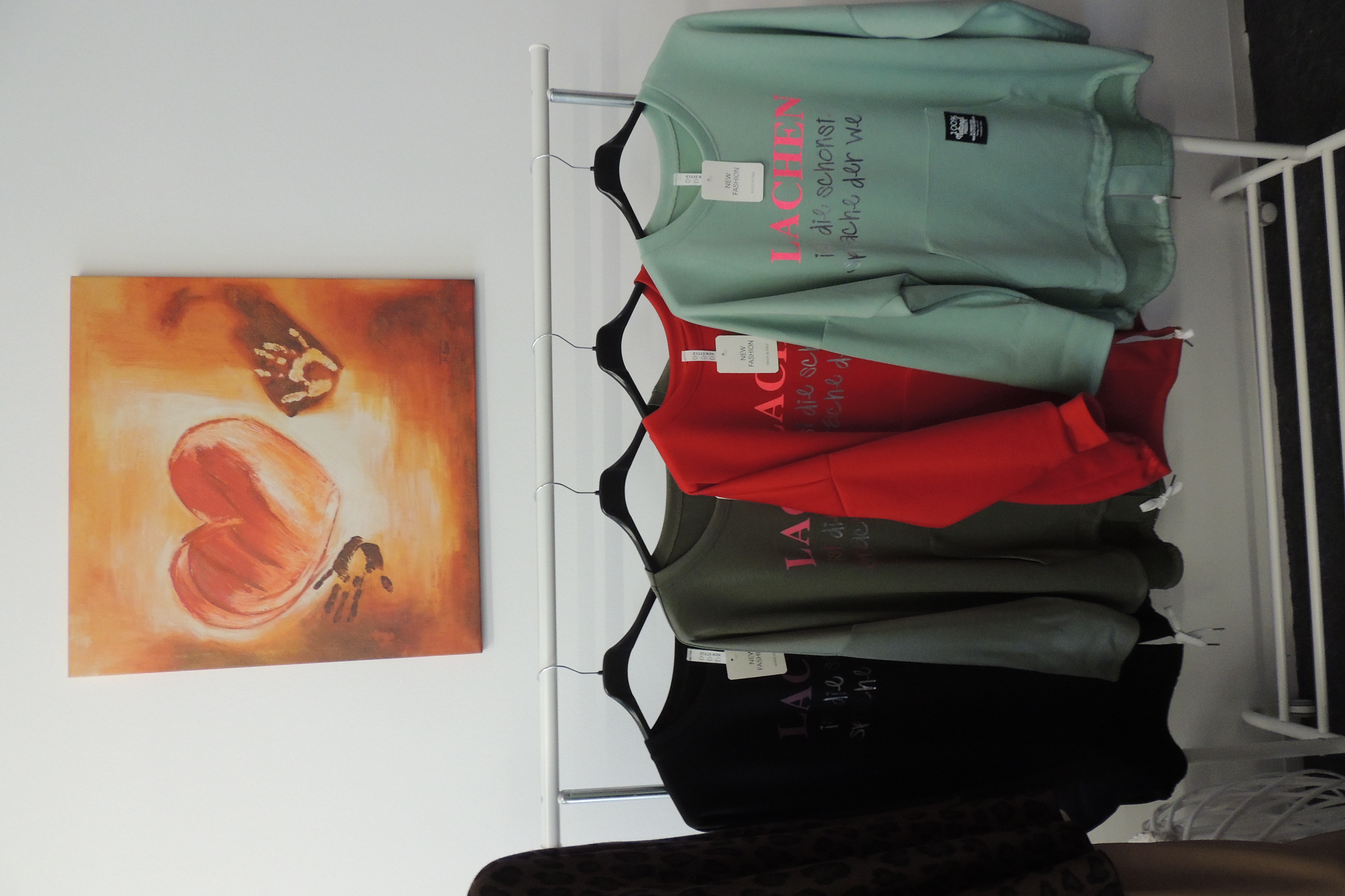 Shirt Tunika Hängerchen Spruch Lachen ist Softtouch Made in Italy 44,46,48